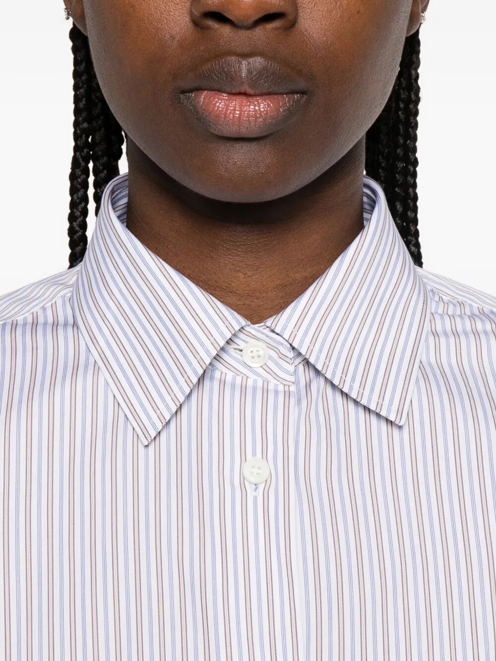 Prada Women Double-Stripe Cotton Poplin Shirt PRADA