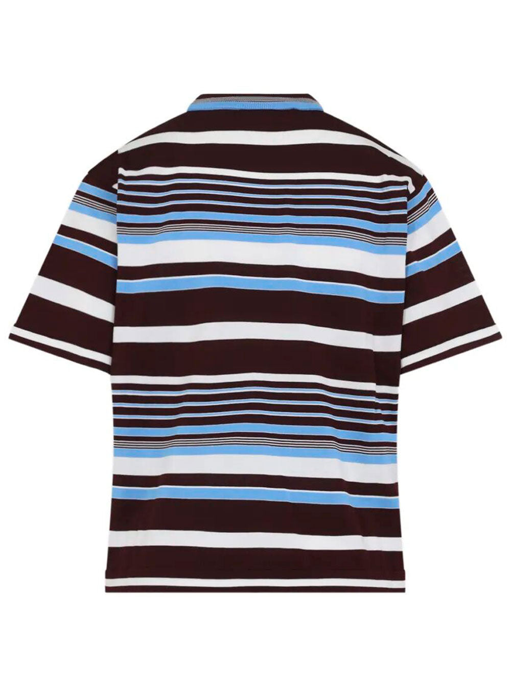 Prada Women Logo-Intarsia Striped Cotton T-Shirt PRADA
