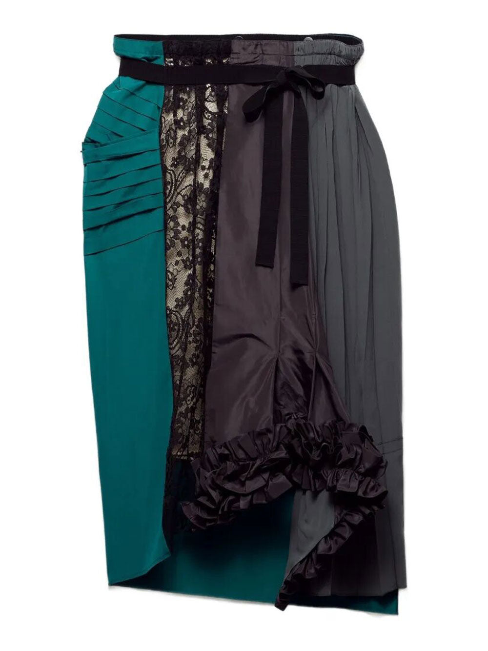 Prada Women Technical Taffeta Patchwork Skirt PRADA