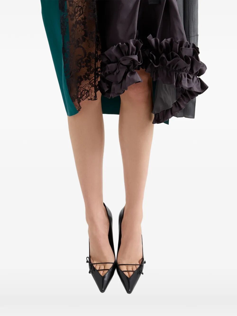 Prada Women Technical Taffeta Patchwork Skirt PRADA
