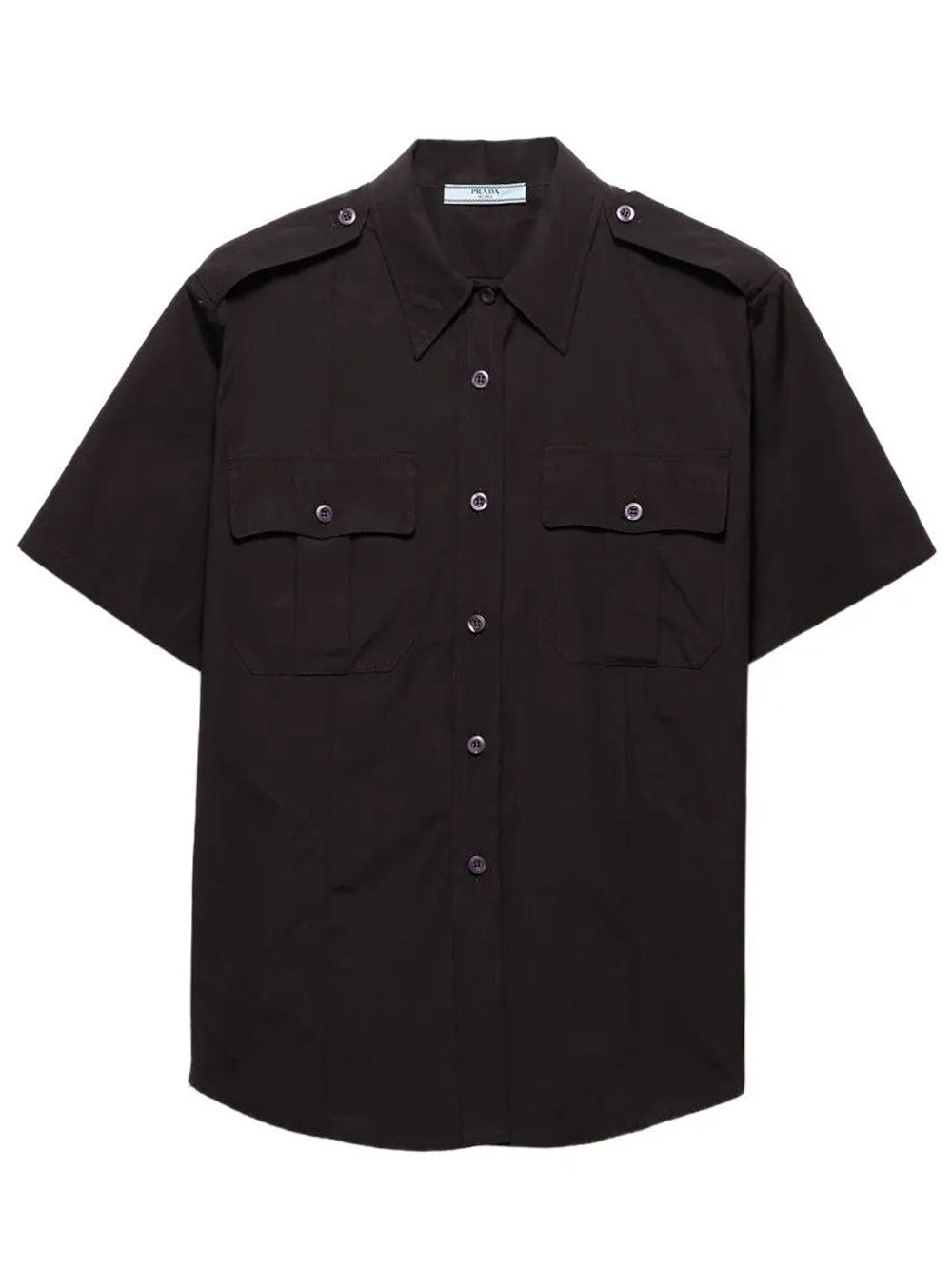 Prada Women Short-Sleeved Poplin Utility Shirt PRADA