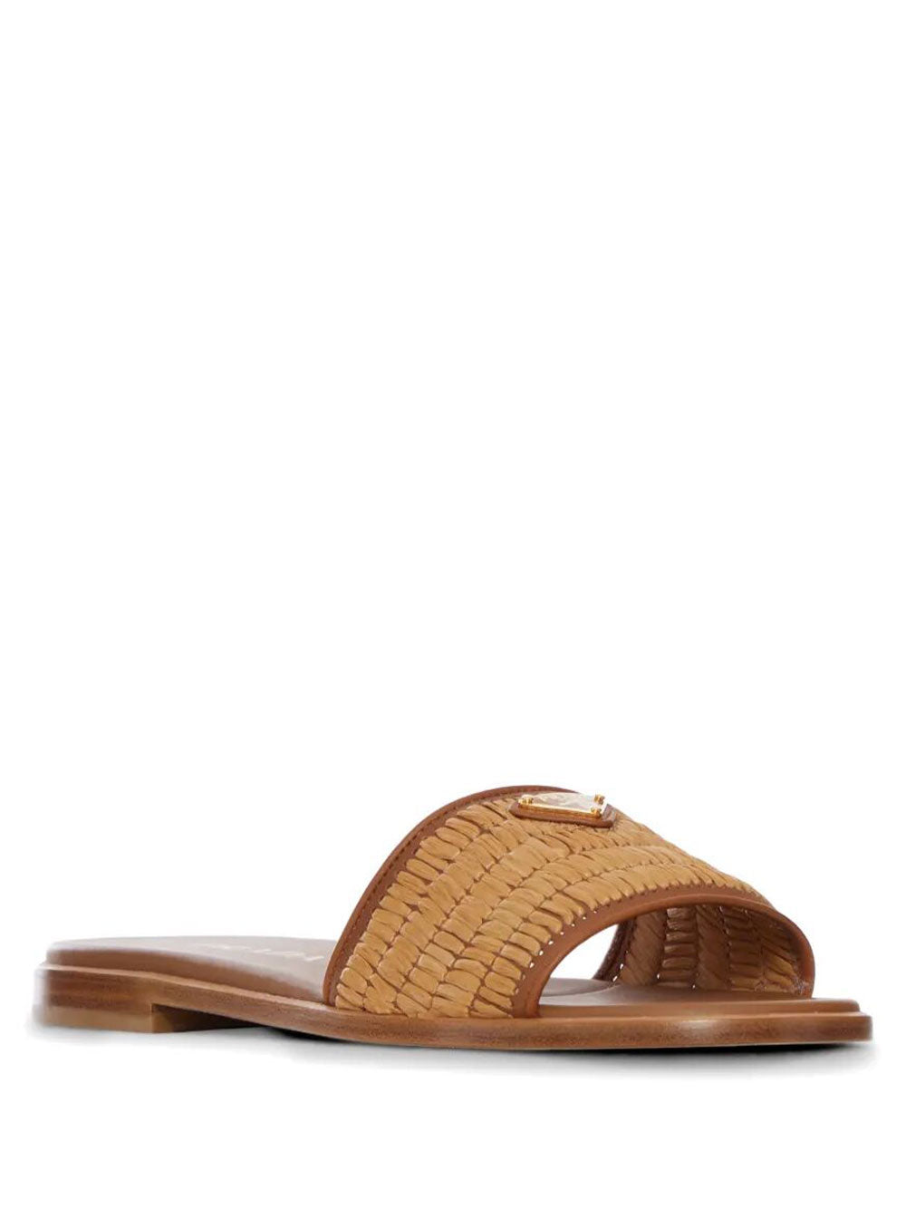 Prada Women Leather Slides With Crochet Details PRADA