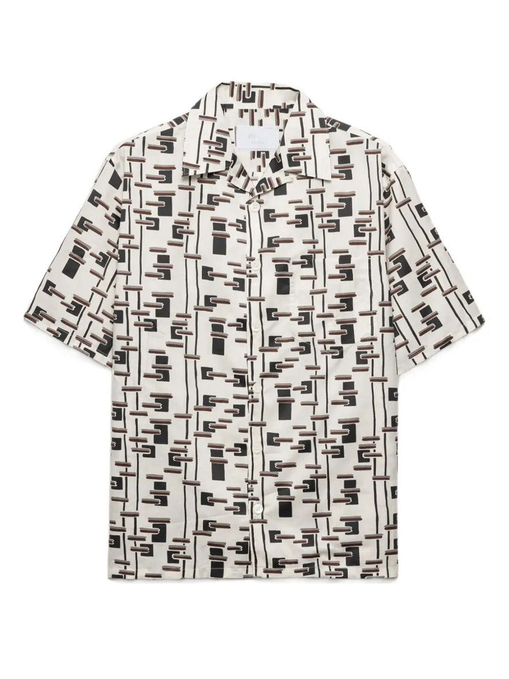 Prada Men Printed Cotton Blend Bowling Shirt PRADA