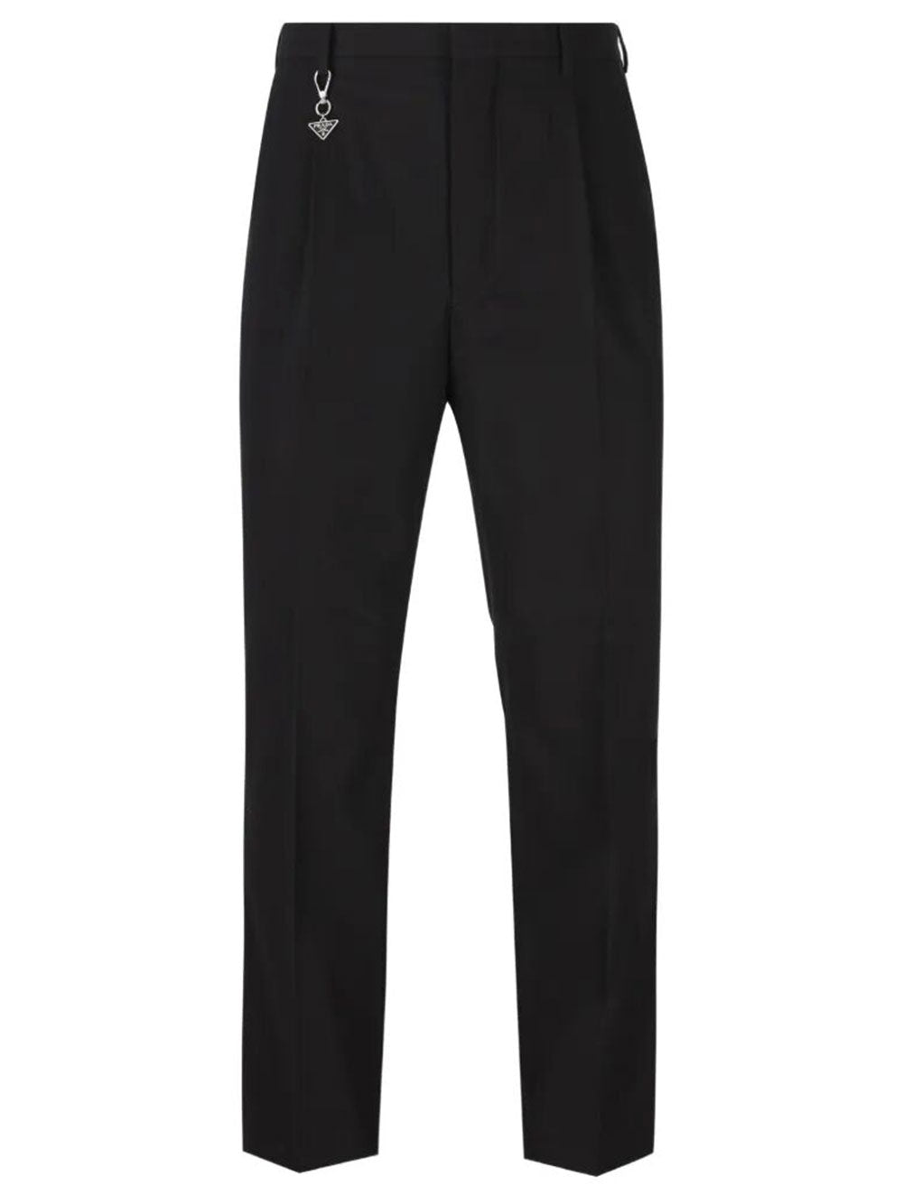 Prada Men Charm-Detail Cotton Tapered Trousers PRADA