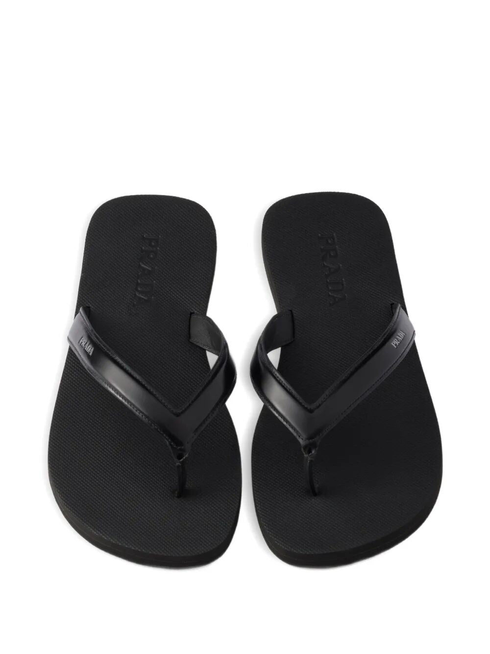 Prada Men Brushed Leather Flip-Flops PRADA