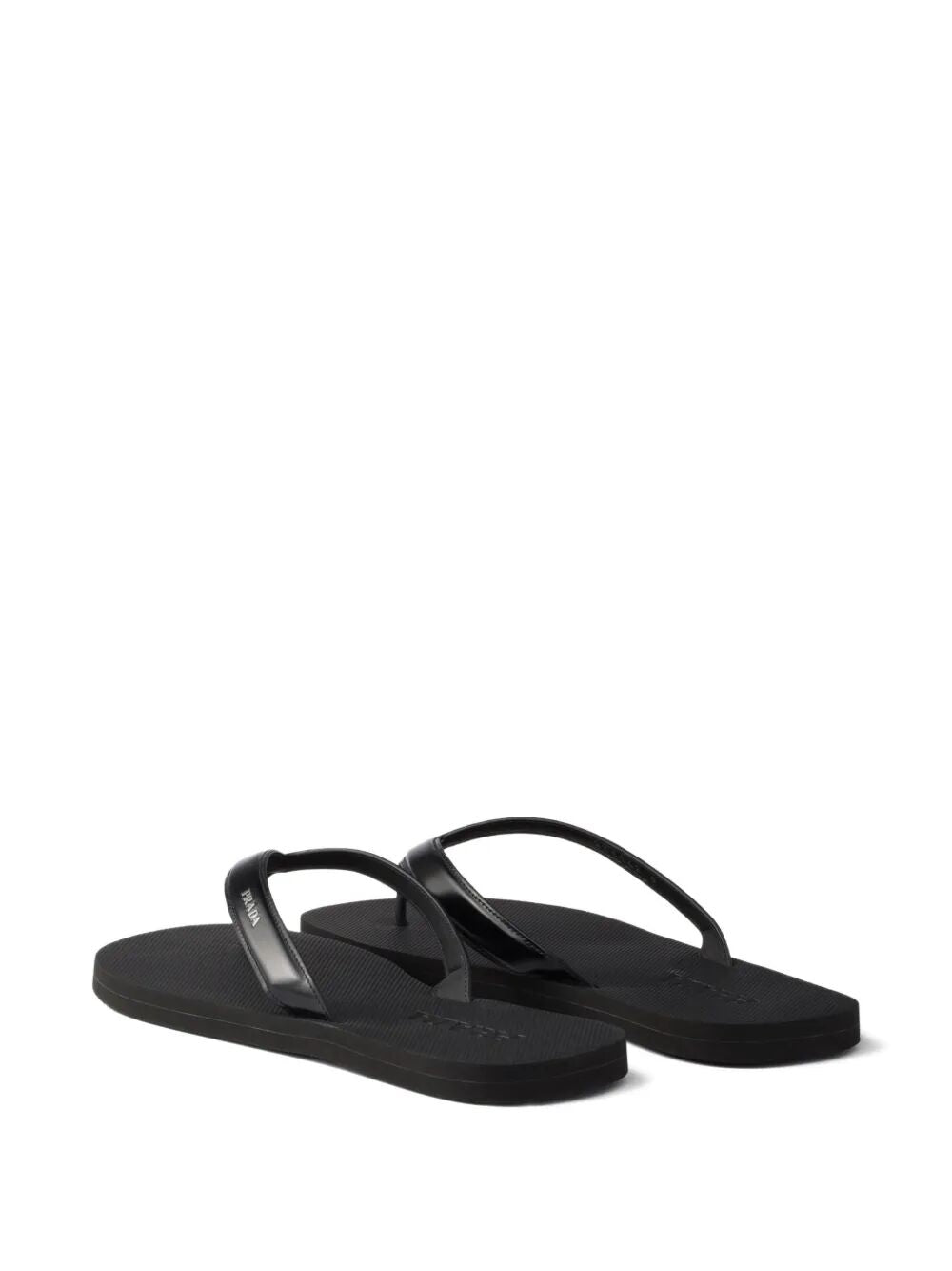 Prada Men Brushed Leather Flip-Flops PRADA