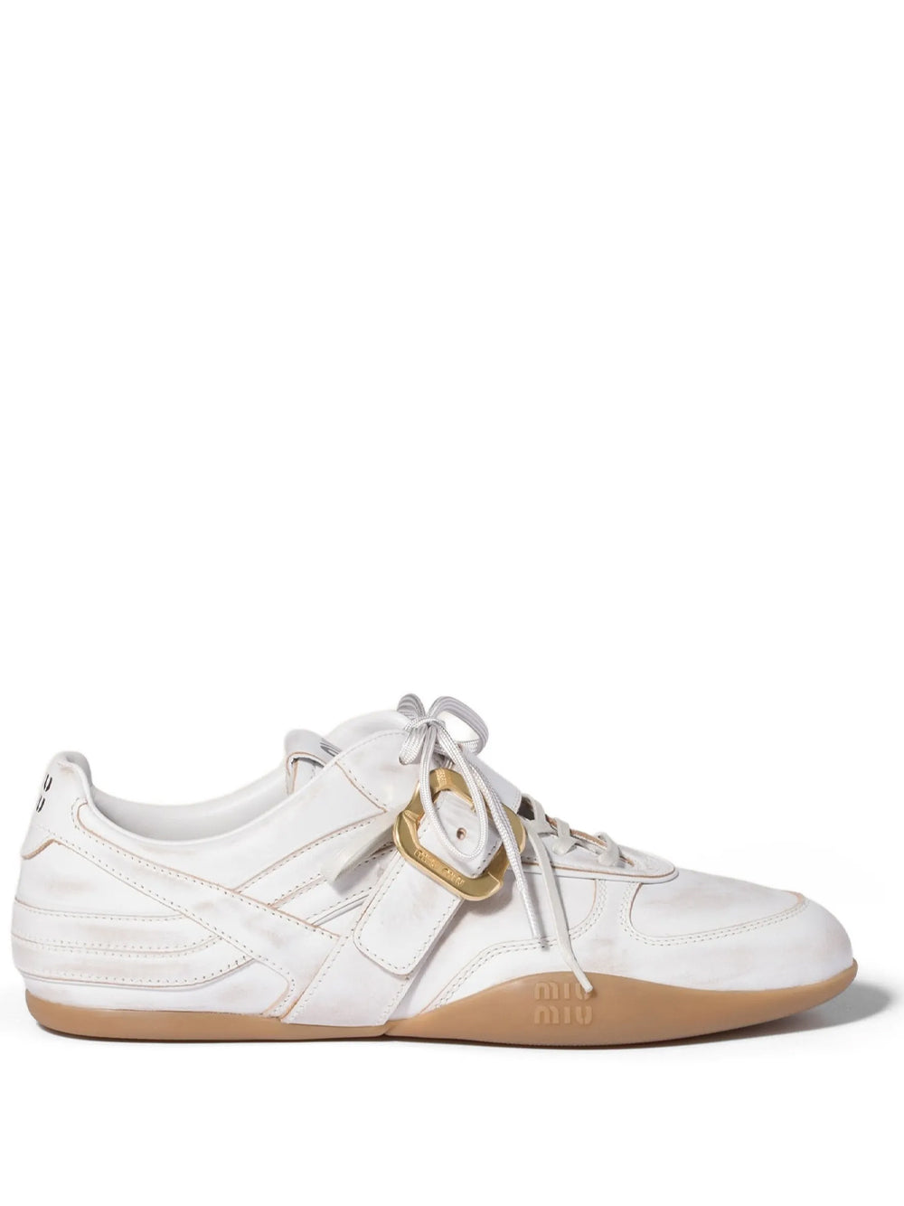 Miu Miu Women Gymnasium Leather Sneakers With Strap And Buckle MIU MIU