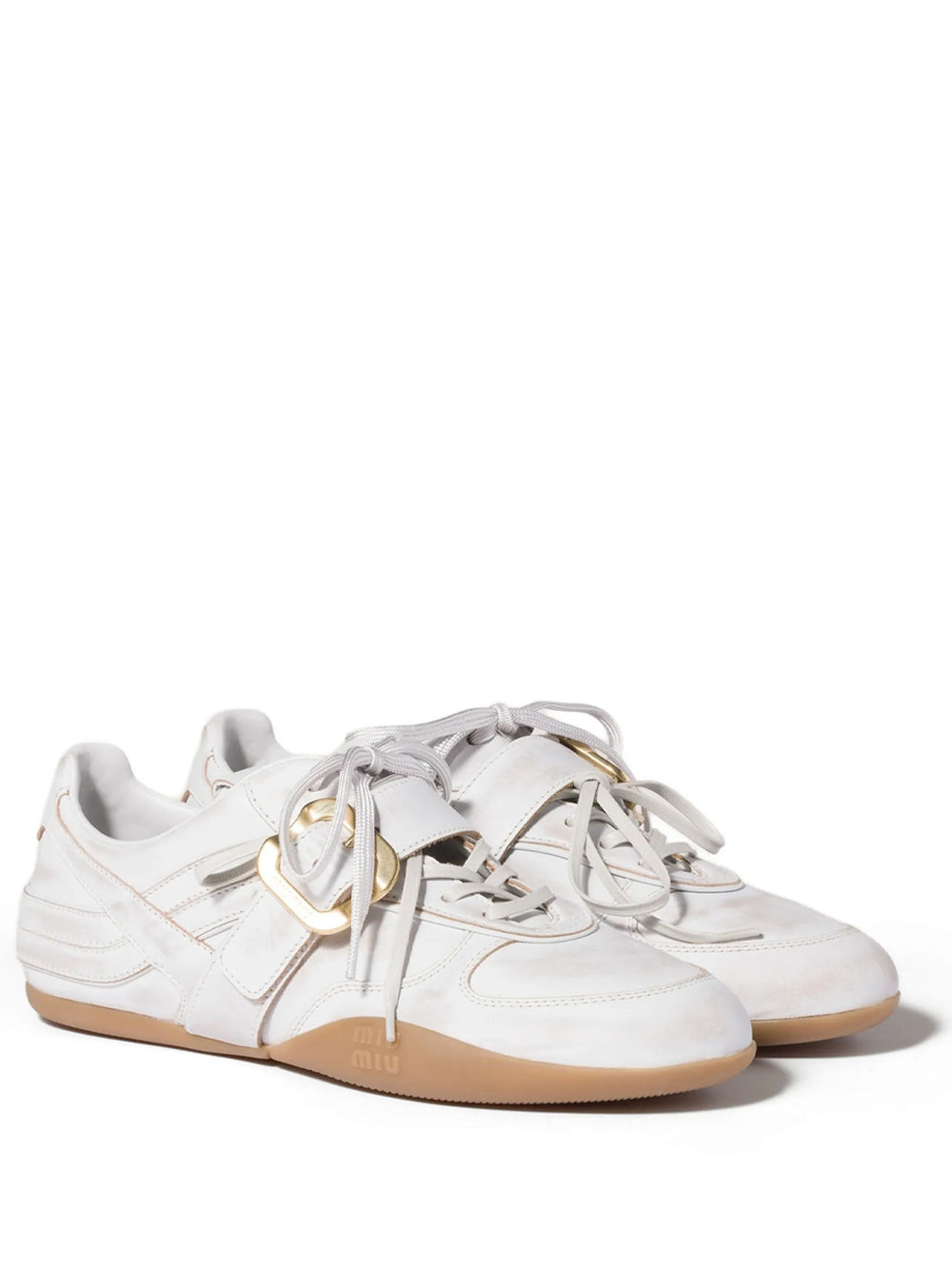 Miu Miu Women Gymnasium Leather Sneakers With Strap And Buckle MIU MIU