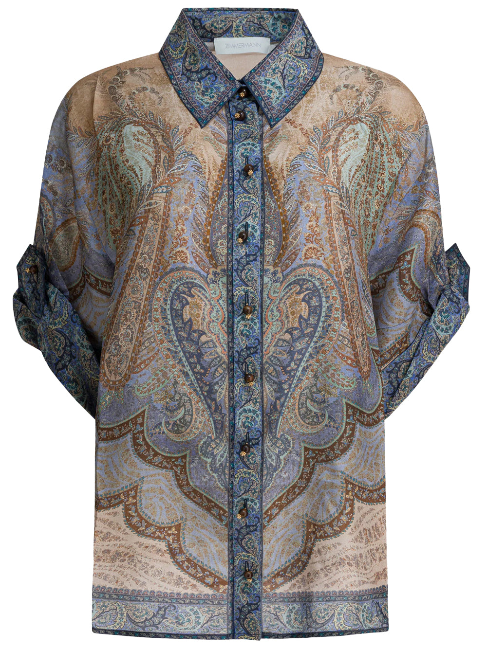 Zimmermann Women Wanderlust Short-Sleeved Silk Shirt ZIMMERMANN