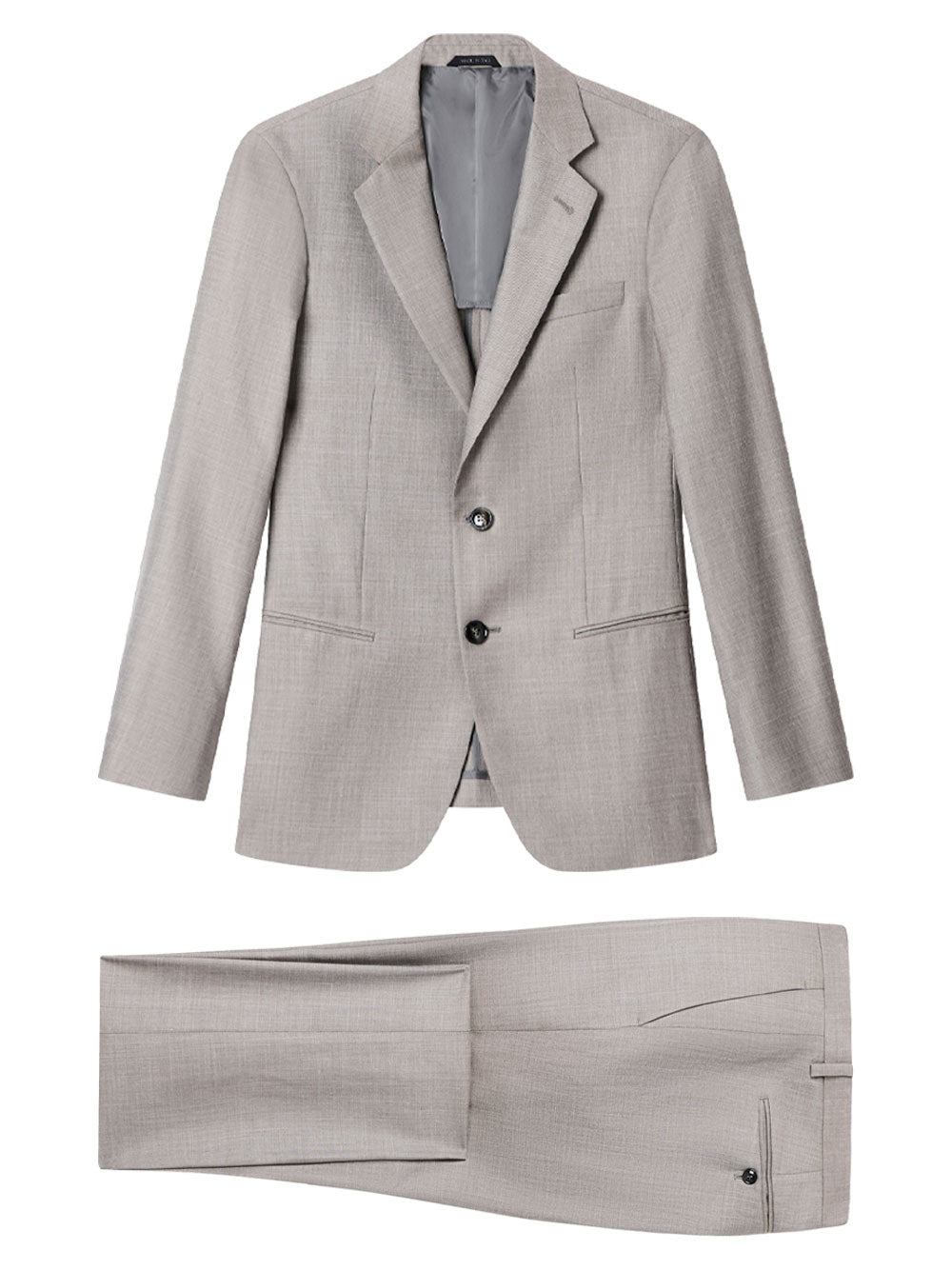Giorgio Armani Men Soho Line Single-Breasted Suit In Wool, Silk And Linen Grisaille GIORGIO ARMANI