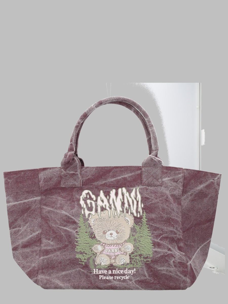 Ganni Women Borsa Tote "Forest Teddy" Medium GANNI