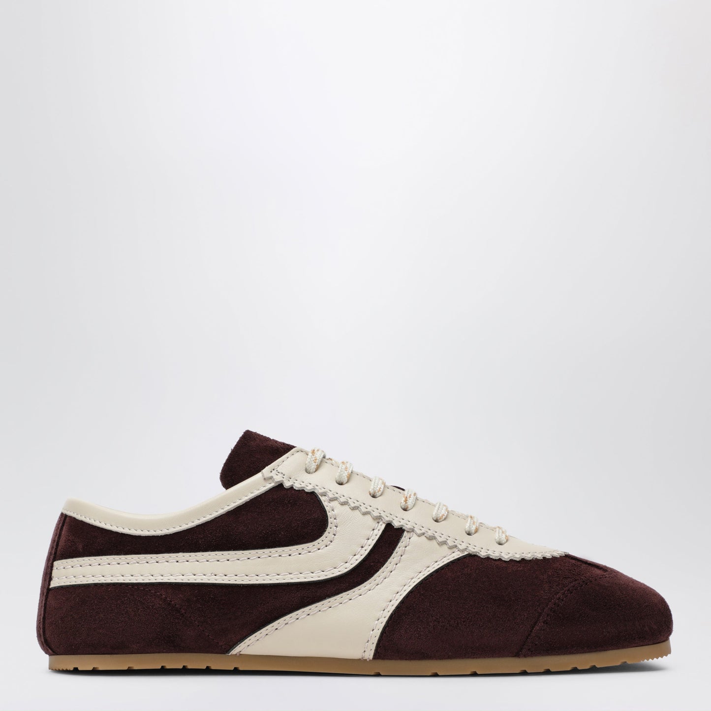 Dries Van Noten Dark Purple/Beige Suede Sneakers Women DRIES VAN NOTEN