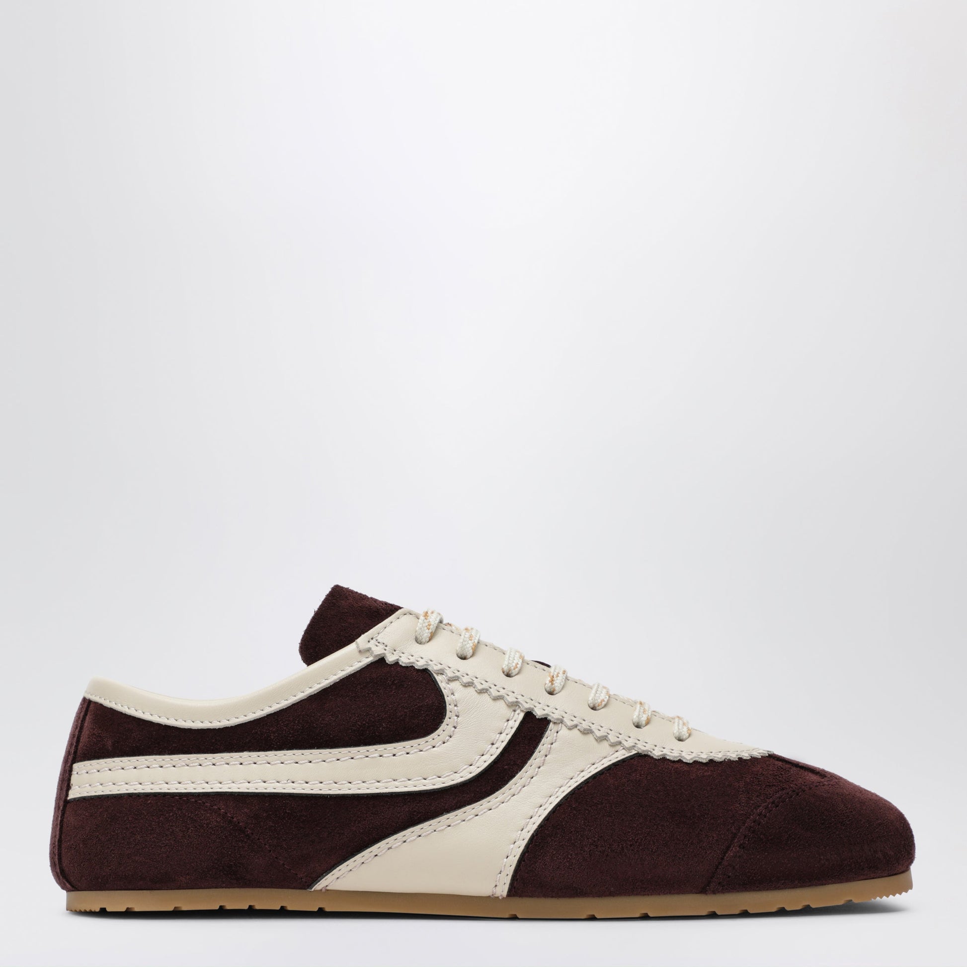 Dries Van Noten Dark Purple/Beige Suede Sneakers Women DRIES VAN NOTEN