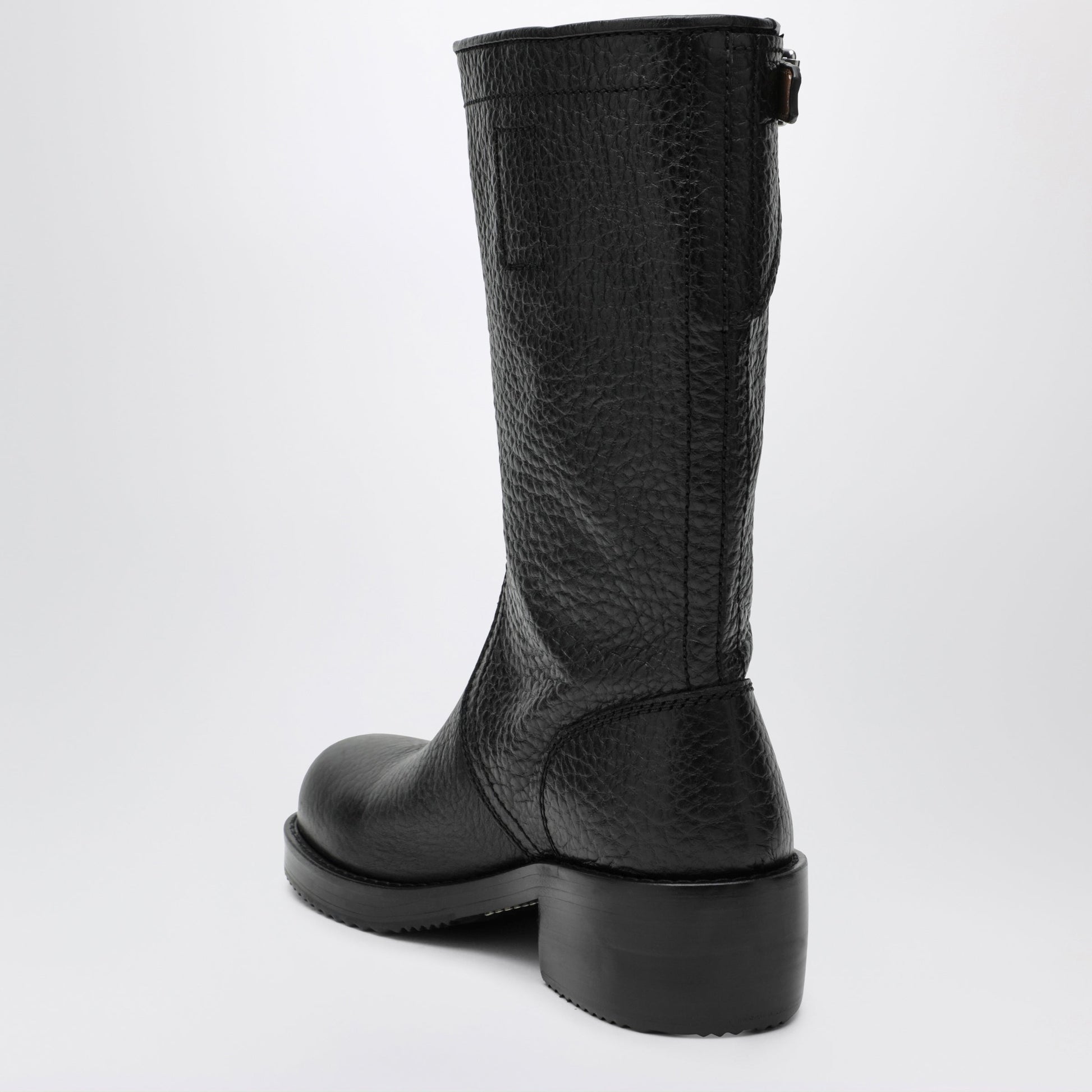 Dries Van Noten Black Leather Biker Boots Women DRIES VAN NOTEN