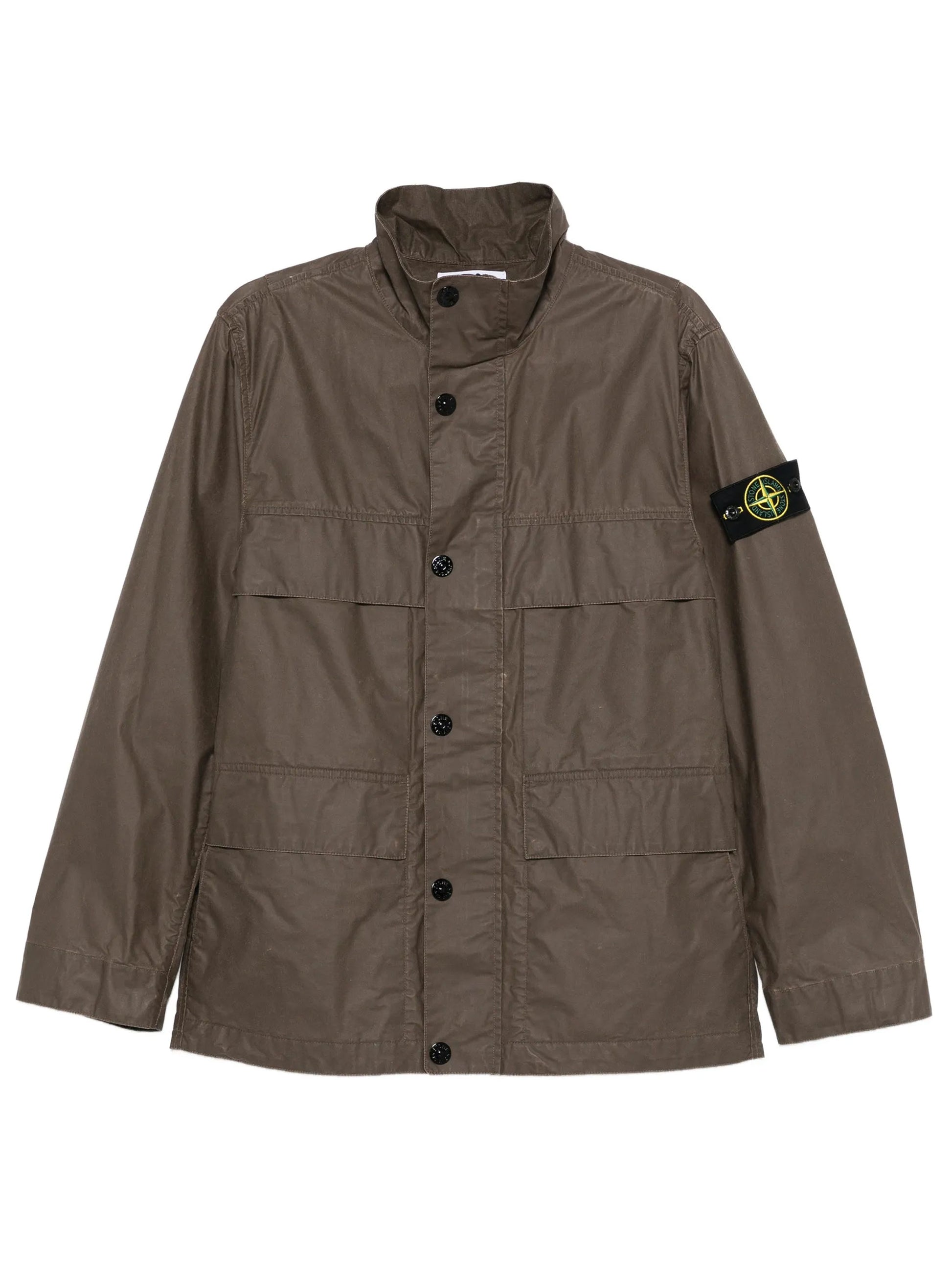 Stone Island Men Waxed Pigment Cotton Tela Field Jacket STONE ISLAND