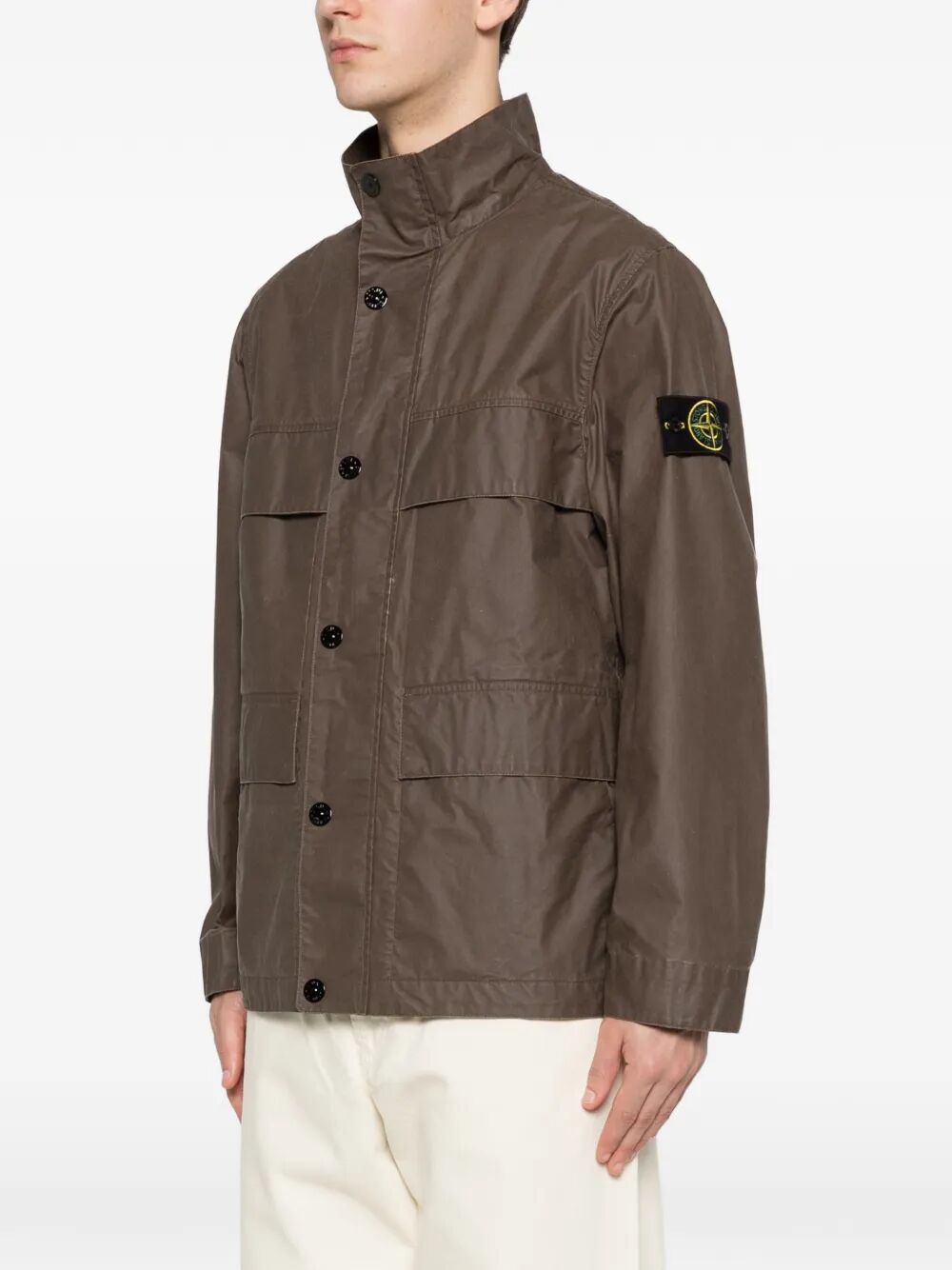 Stone Island Men Waxed Pigment Cotton Tela Field Jacket STONE ISLAND