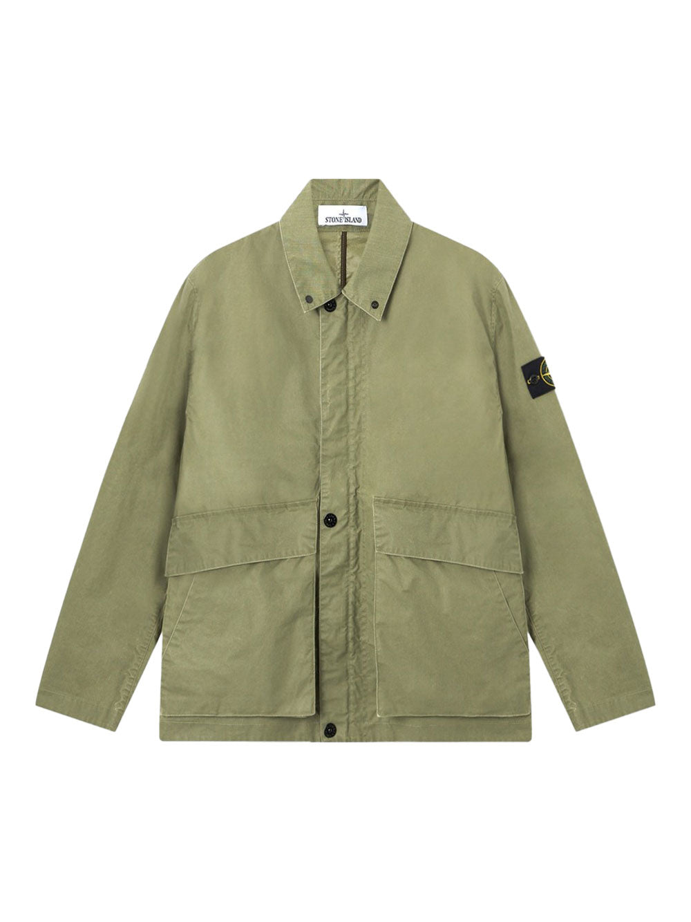 Stone Island Men Waxed Pigment Cotton Tela Coach Jacket STONE ISLAND