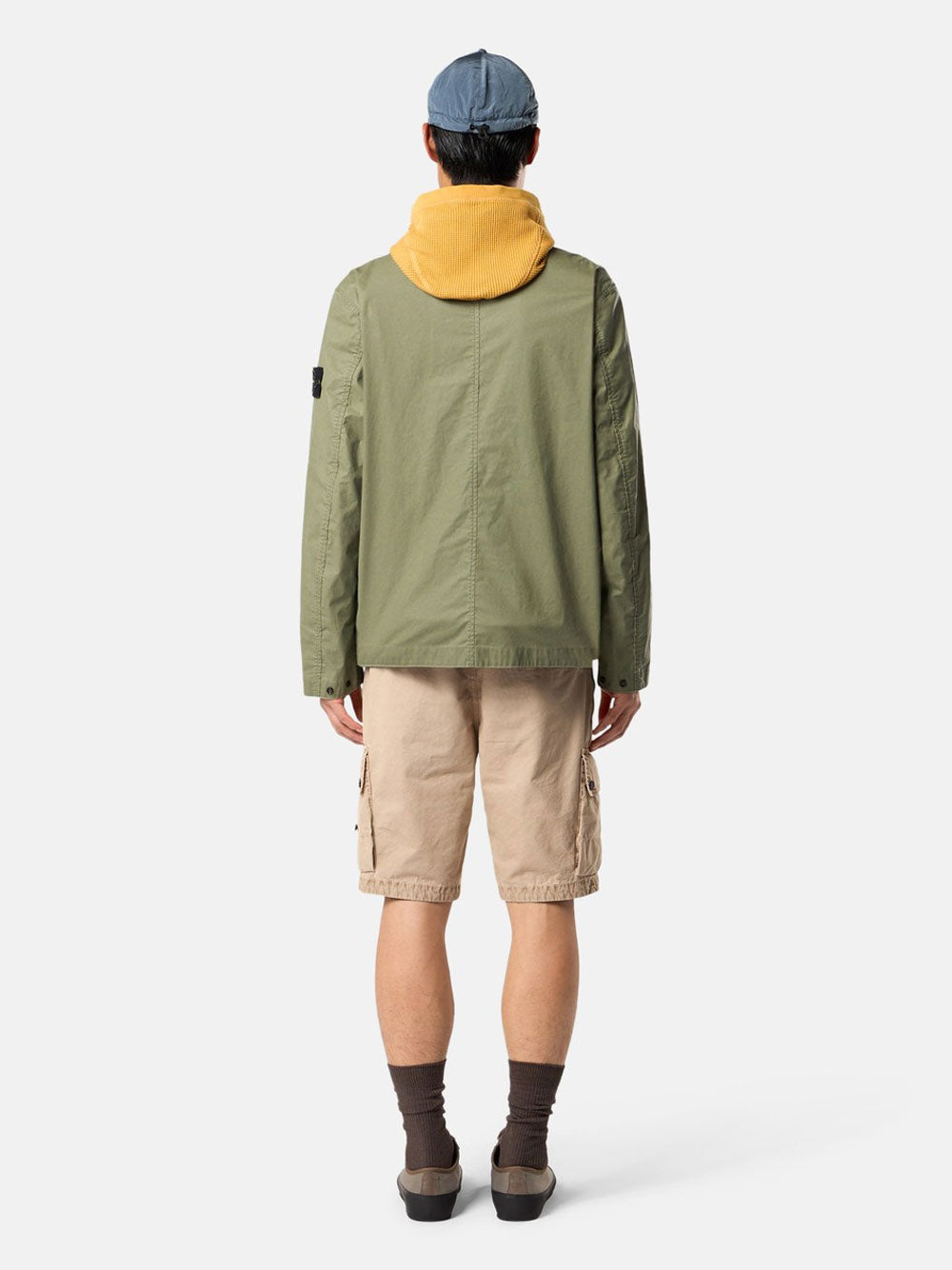 Stone Island Men Waxed Pigment Cotton Tela Coach Jacket STONE ISLAND