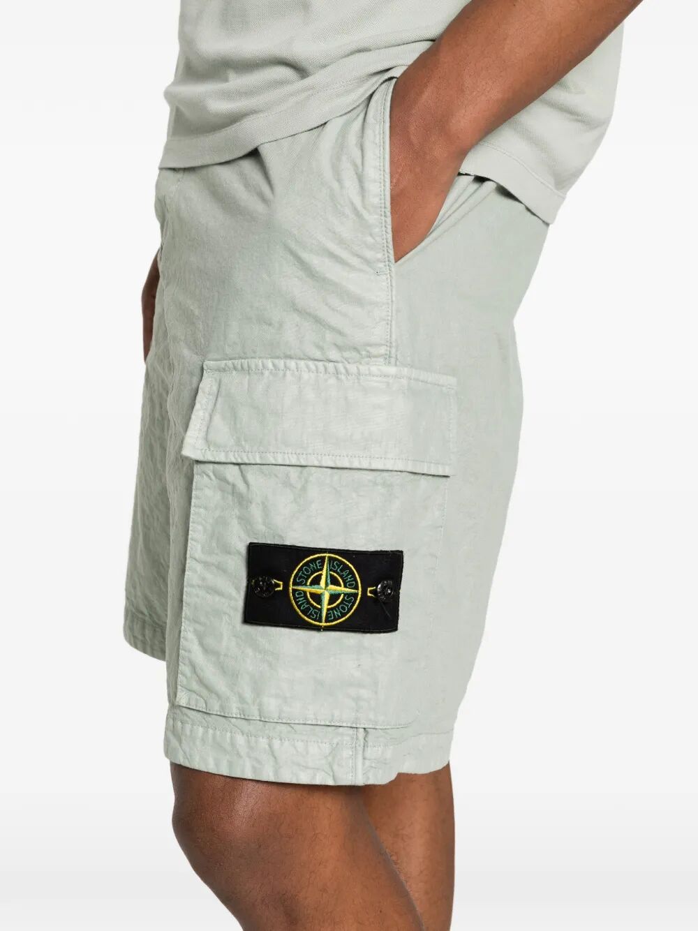 Stone Island Men Nylon Panama Loose Fit Cargo Bermudas STONE ISLAND