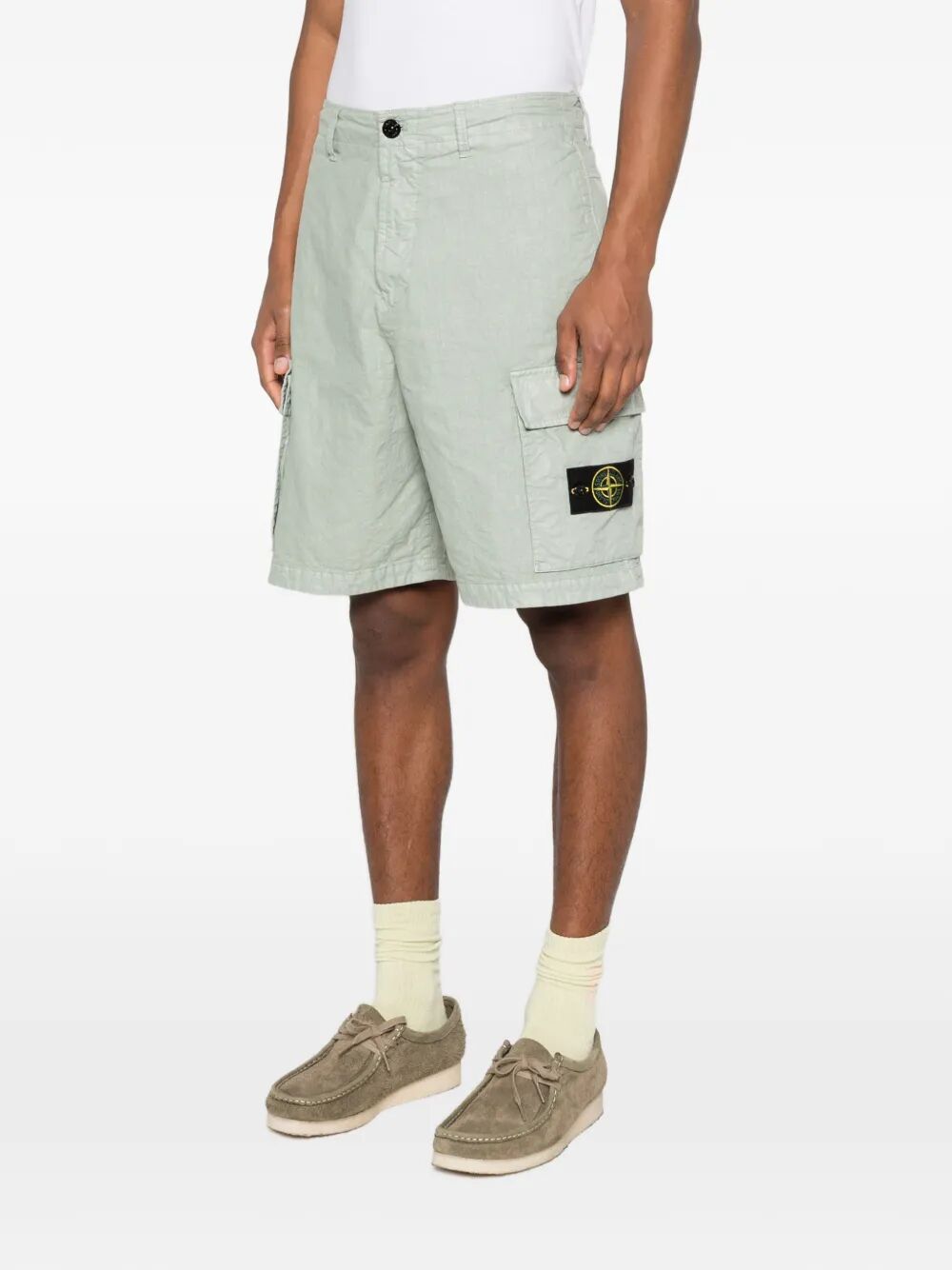 Stone Island Men Nylon Panama Loose Fit Cargo Bermudas STONE ISLAND