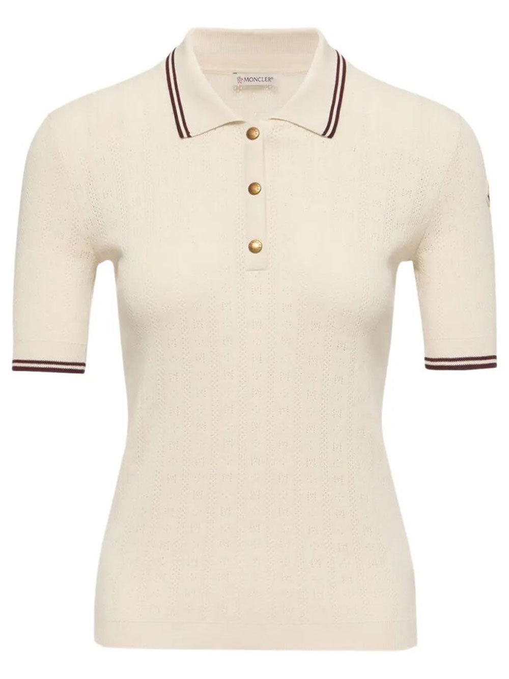Moncler Women Rhombus And Logo Pattern Cotton Polo Shirt MONCLER