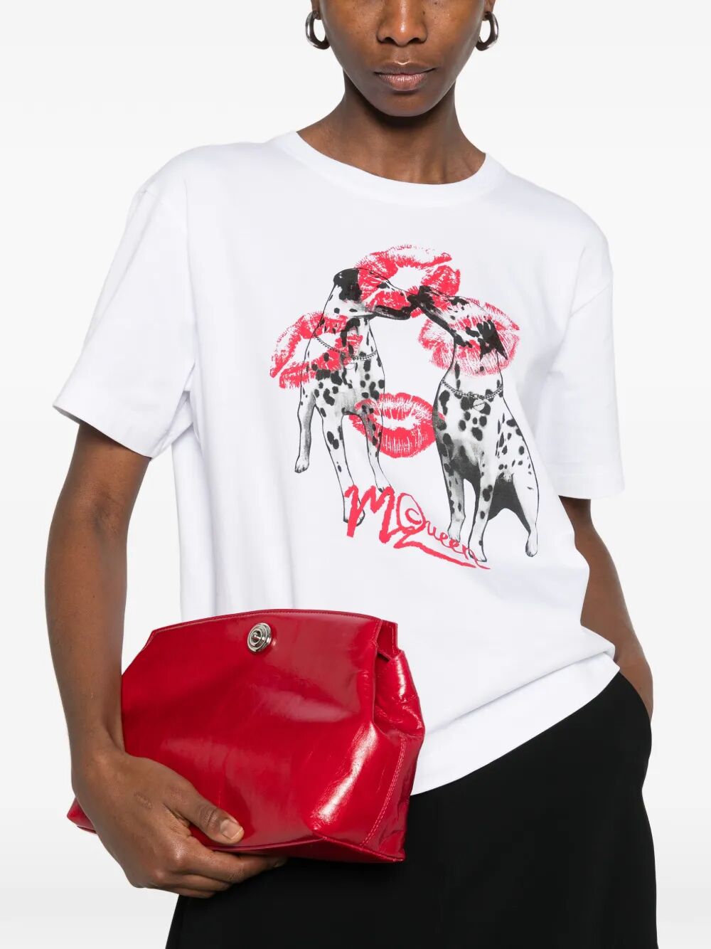 Alexander Mcqueen Women Dalmatian-Print Cotton T-Shirt ALEXANDER MCQUEEN