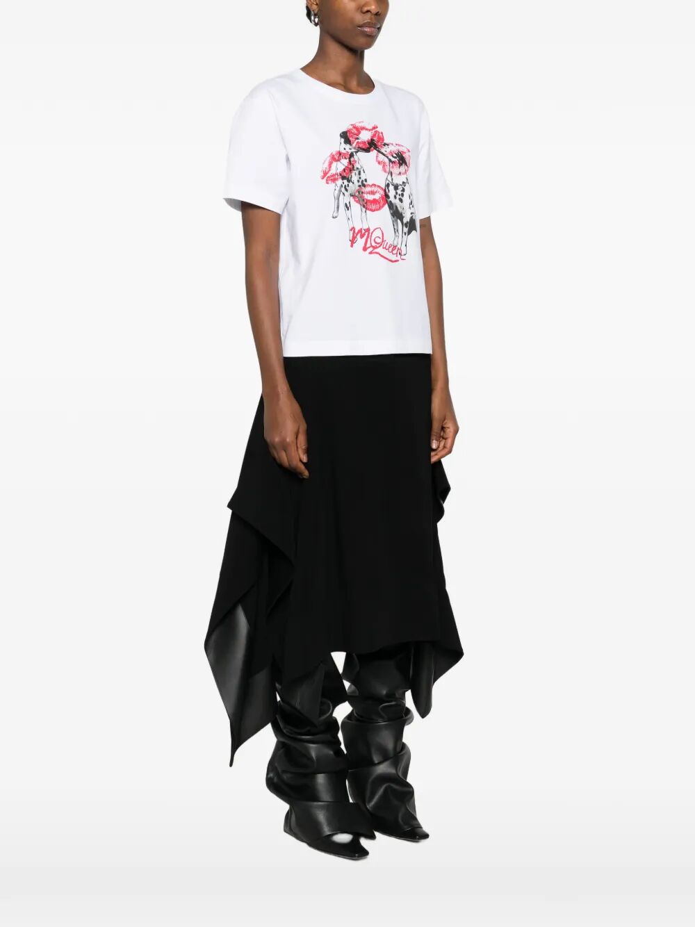 Alexander Mcqueen Women Dalmatian-Print Cotton T-Shirt ALEXANDER MCQUEEN