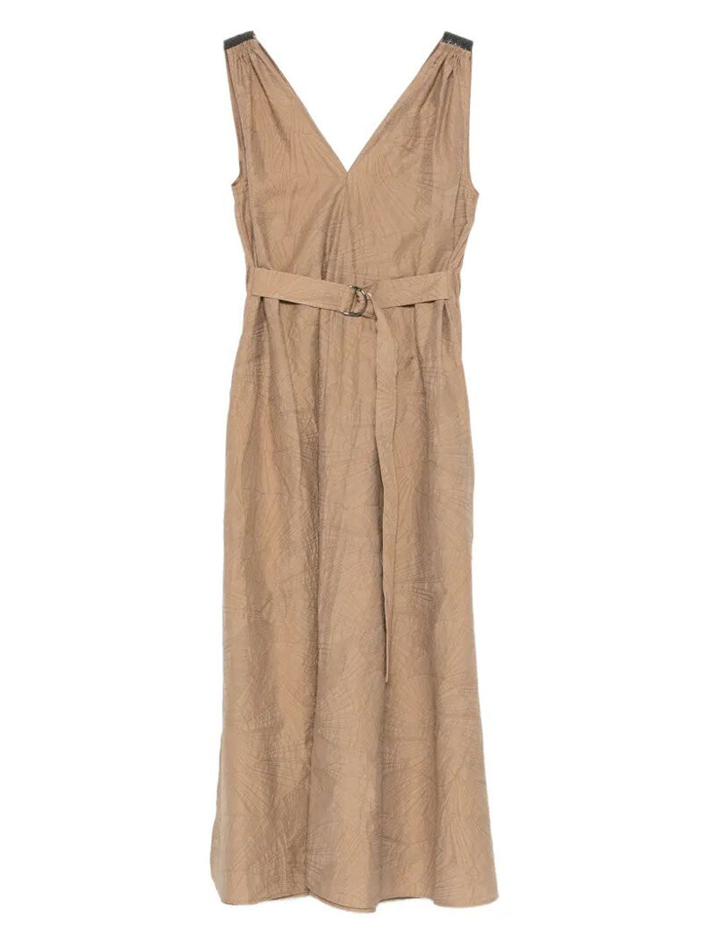 Brunello Cucinelli Women V-Neck Belted Midi Dress BRUNELLO CUCINELLI