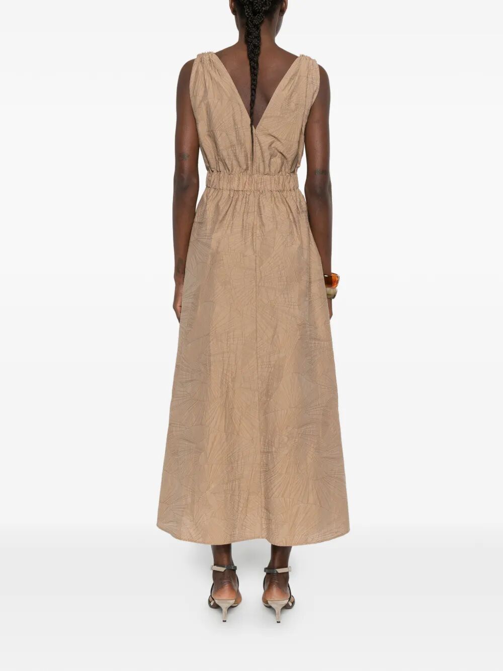 Brunello Cucinelli Women V-Neck Belted Midi Dress BRUNELLO CUCINELLI
