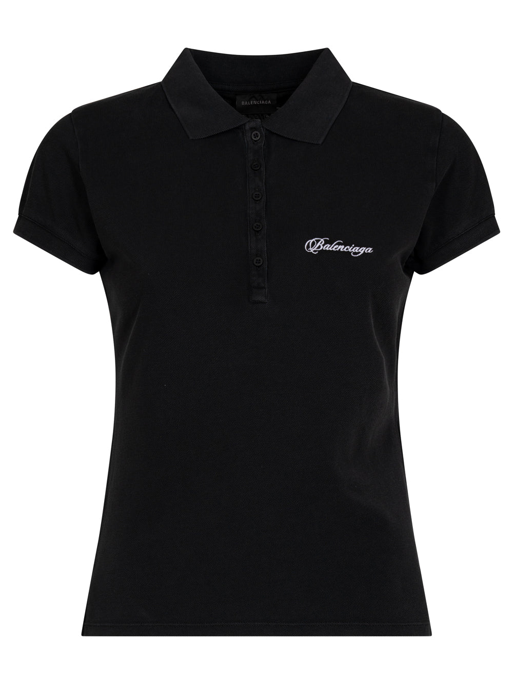 Balenciaga Women Fitted Polo With Logo Embroidery BALENCIAGA