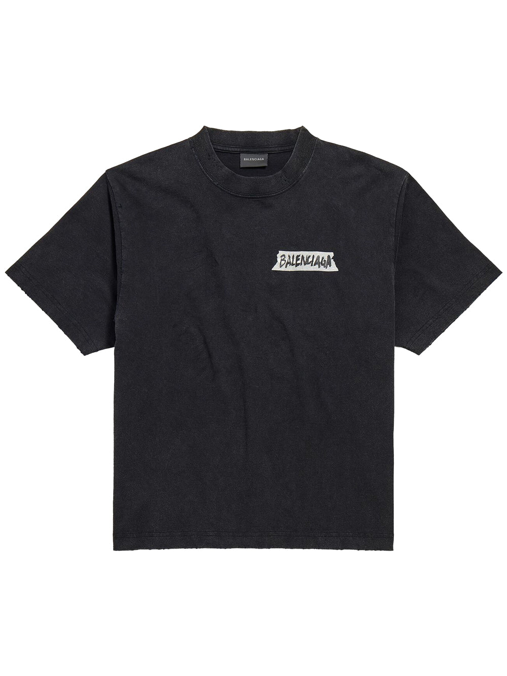 Balenciaga Women Women`S Masking Tape T-Shirt Medium Fit In Faded Black BALENCIAGA