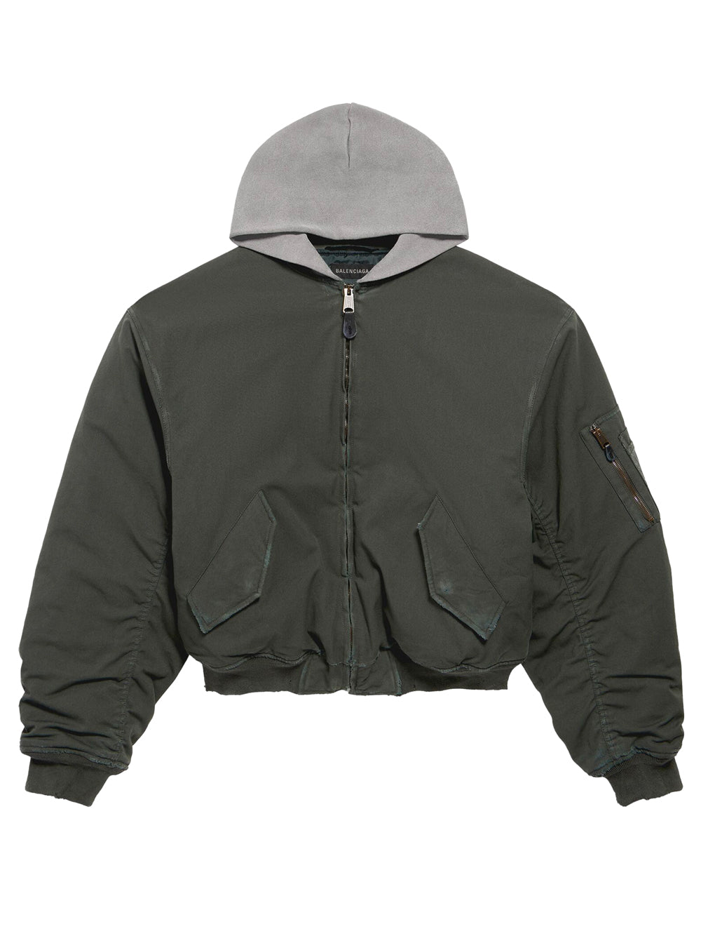 Balenciaga Men Hooded Standard Canvas Bomber Jacket BALENCIAGA