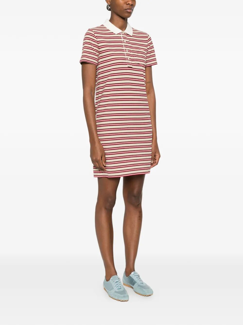 A.P.C. Women Raye Cotton Striped Polo Dress A.P.C.