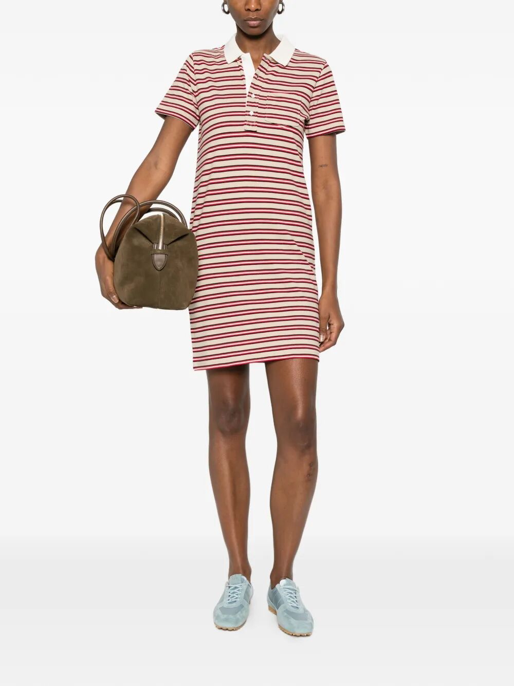 A.P.C. Women Raye Cotton Striped Polo Dress A.P.C.