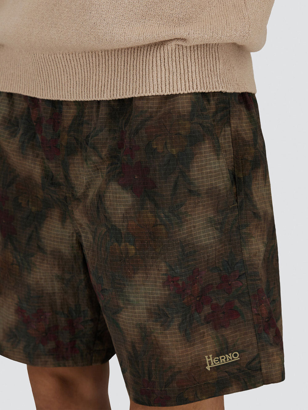 Herno Men Tropical Pattern Ripstop Nylon Swim Shorts HERNO