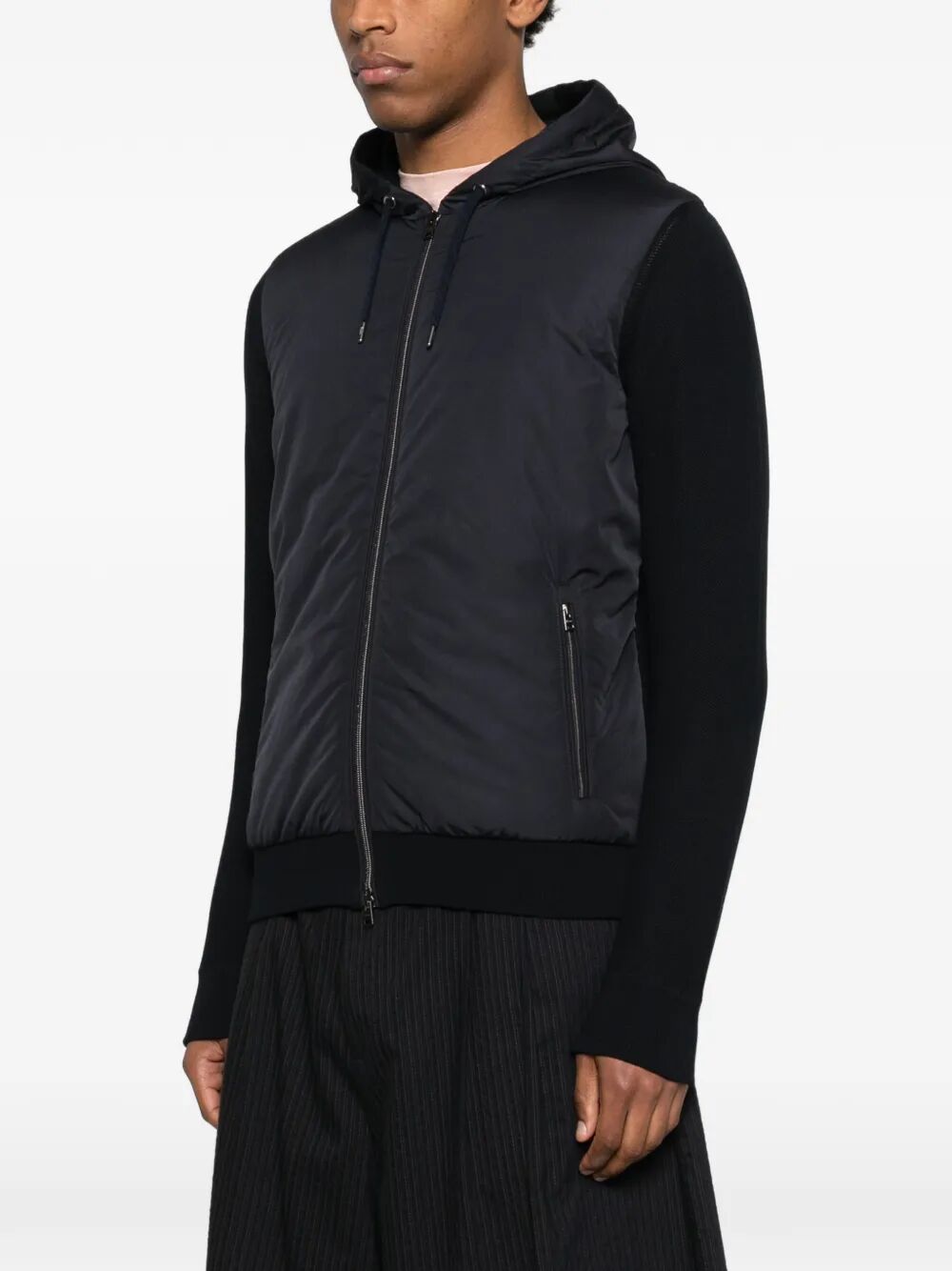 Herno Men Piqué Knit And Nylon Jacket HERNO