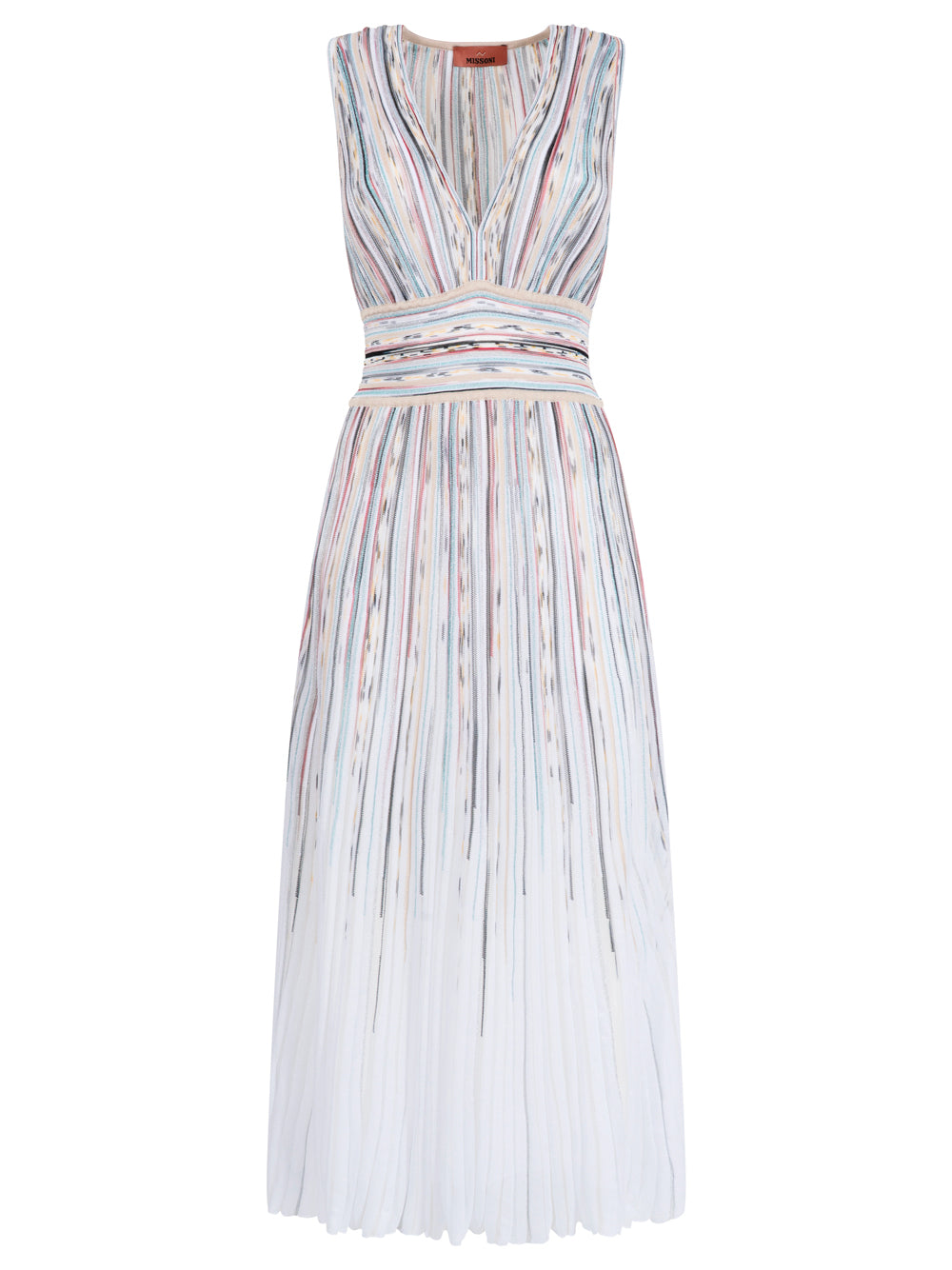 Missoni Women Zig-Zag Motif V-Neck Sleeveless Long Dress MISSONI