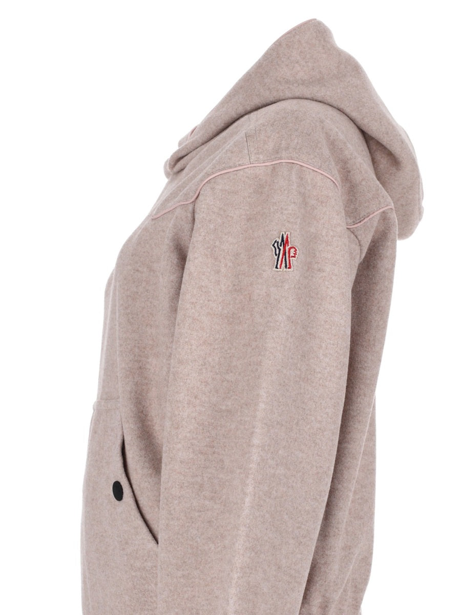 Moncler Grenoble Women Felpa Con Patch Logo MONCLER GRENOBLE