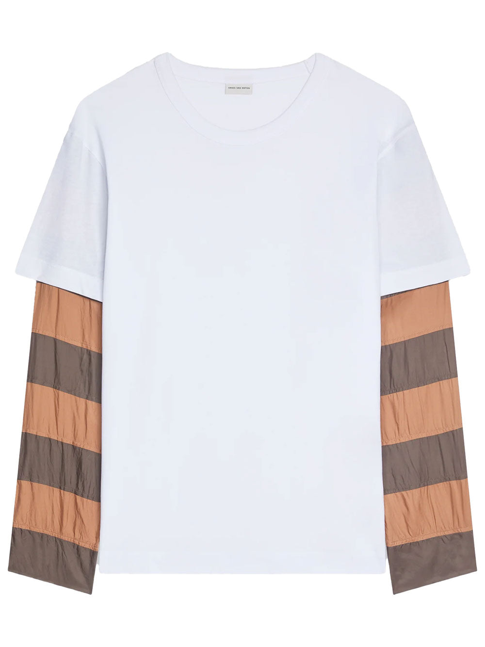 Dries Van Noten Men Loose Fit Contrast Striped Sleeves T-Shirt DRIES VAN NOTEN