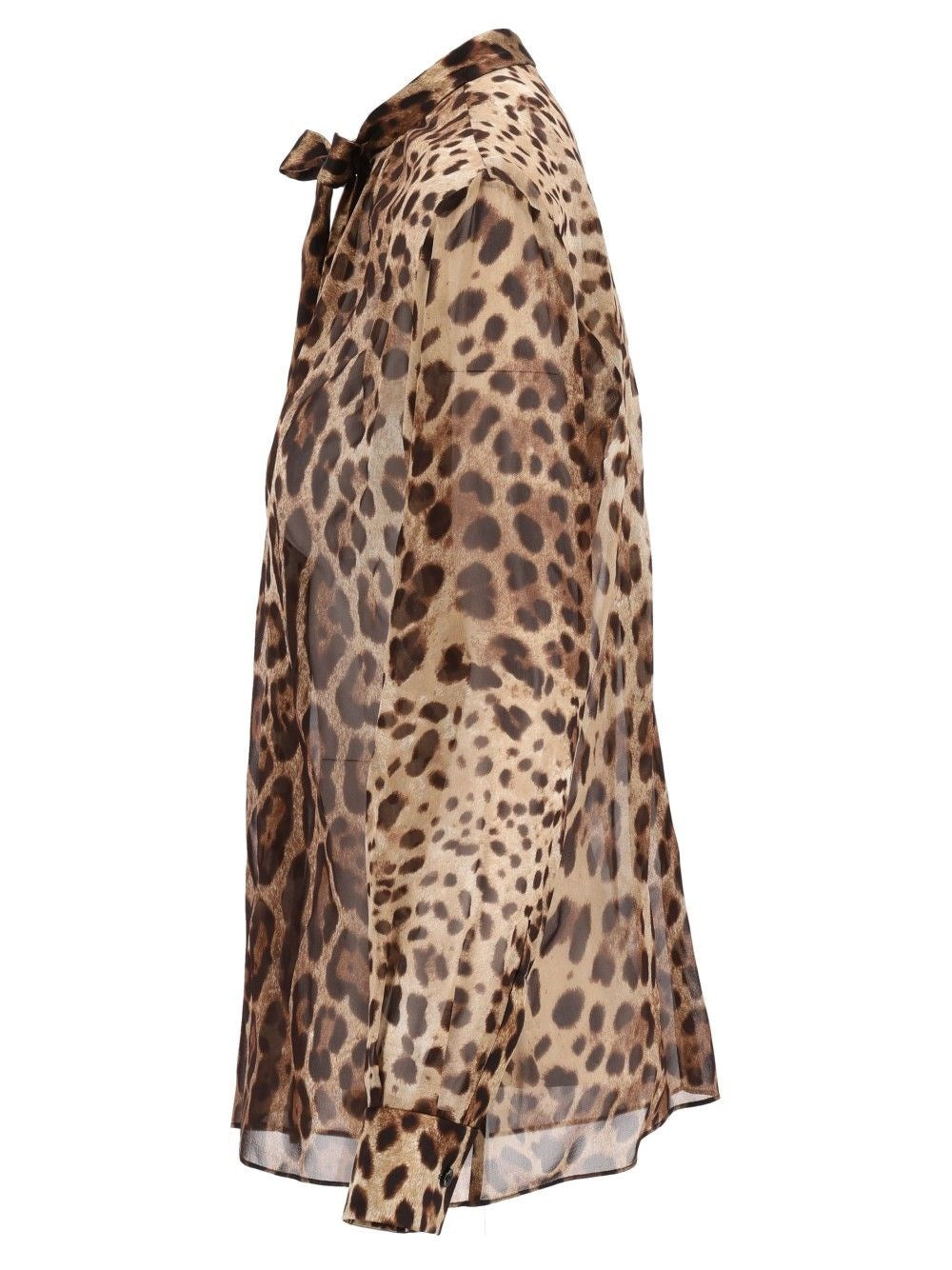 Dolce & Gabbana Women Leopard Print Chiffon Shirt DOLCE & GABBANA