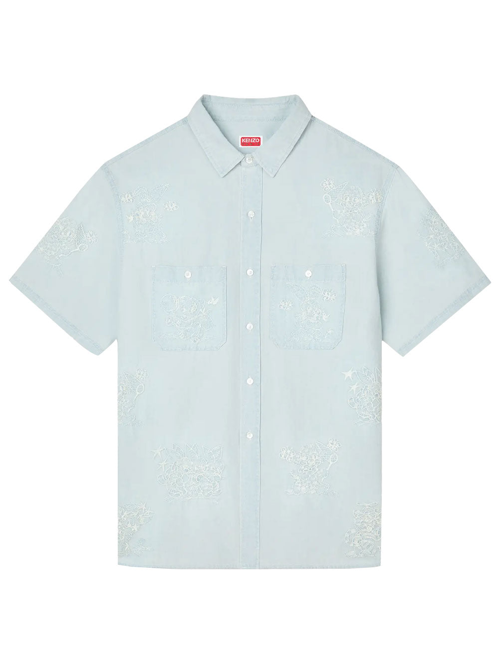 Kenzo Men `Kenzo Cartoon` Embroidered Short Sleeve Shirt KENZO