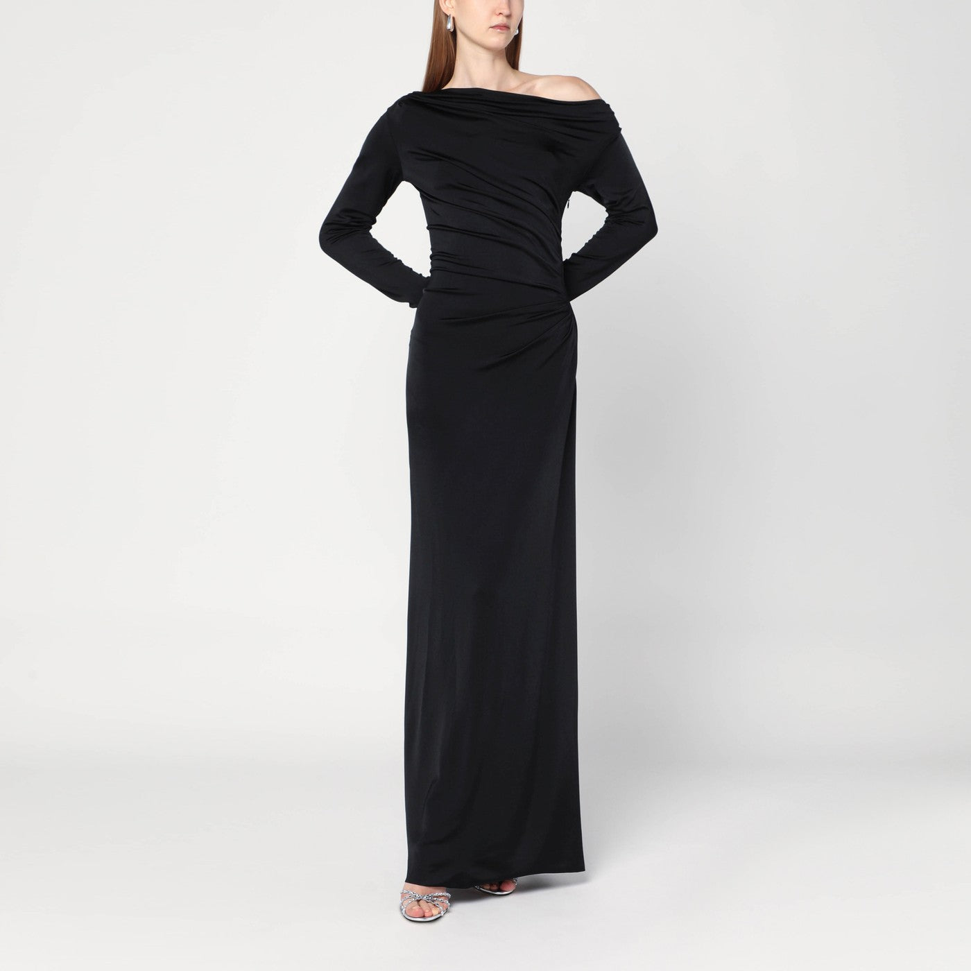 Victoria Beckham Long Black Dress In Viscose Jersey Women VICTORIA BECKHAM