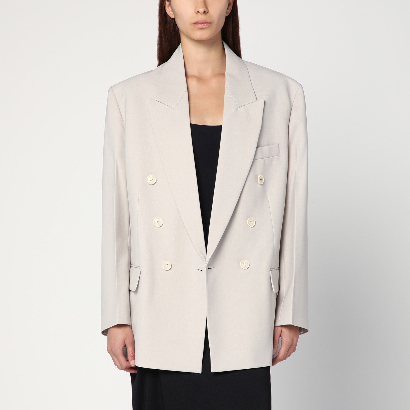 Victoria Beckham Pumice-Coloured Double-Breasted Jacket Women VICTORIA BECKHAM
