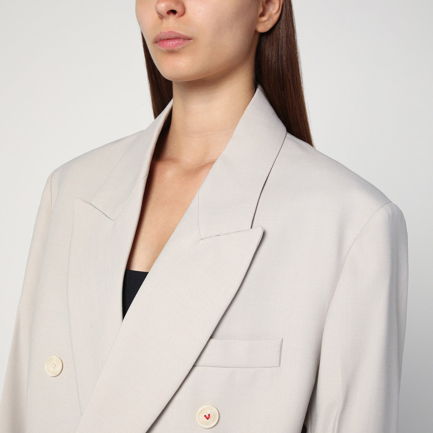 Victoria Beckham Pumice-Coloured Double-Breasted Jacket Women VICTORIA BECKHAM