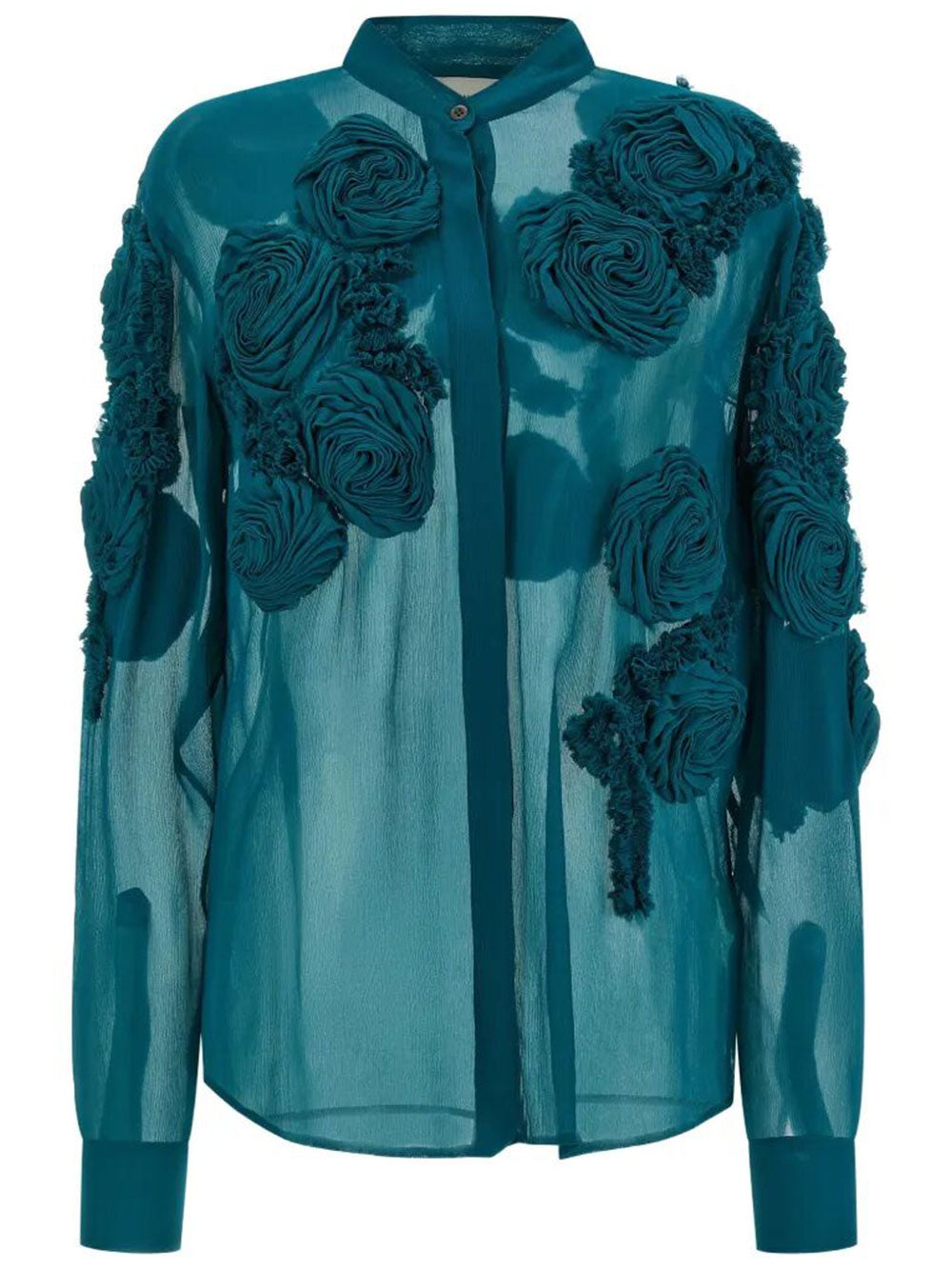 Dries Van Noten Women Chowsa Embellished Shirt In Sheer Viscose DRIES VAN NOTEN
