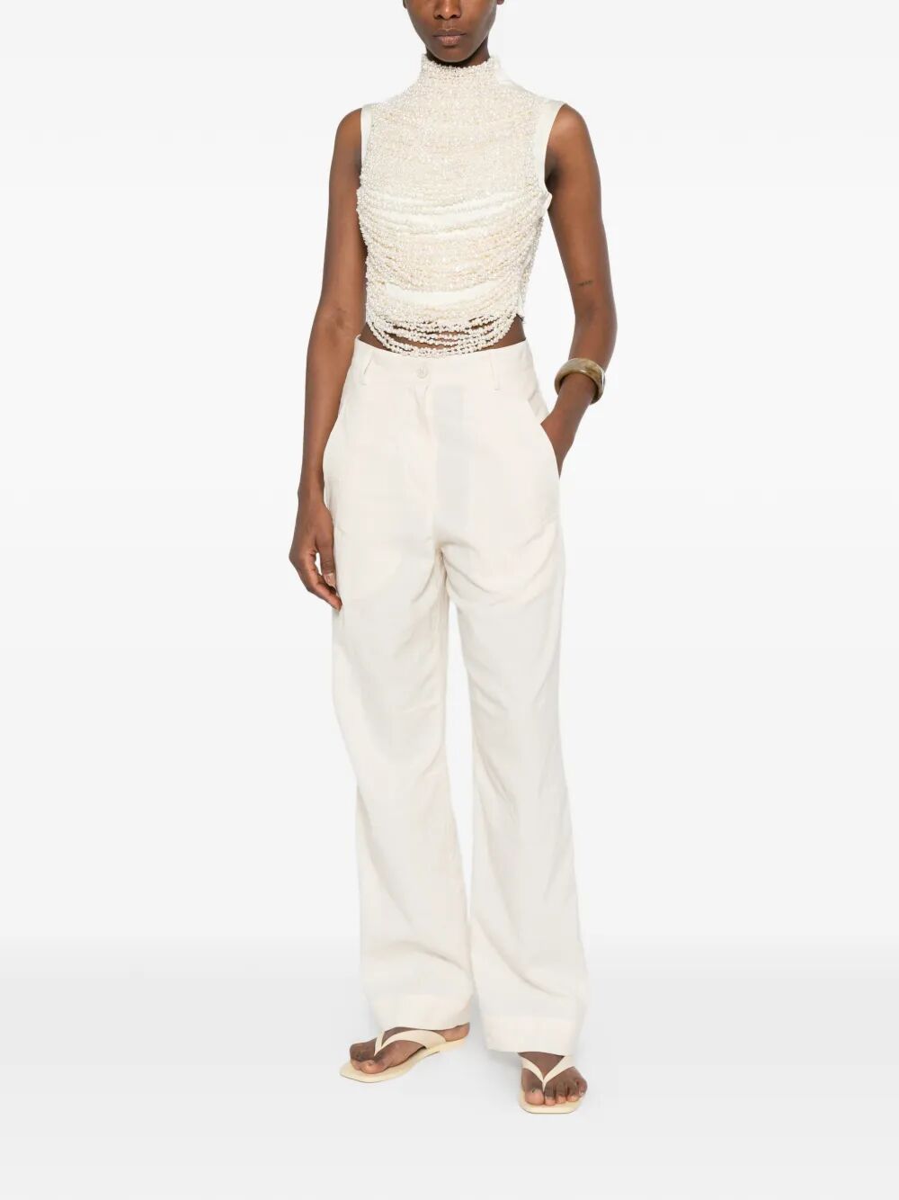 Dries Van Noten Women Pincks Straight-Leg Cotton Poplin Pants DRIES VAN NOTEN