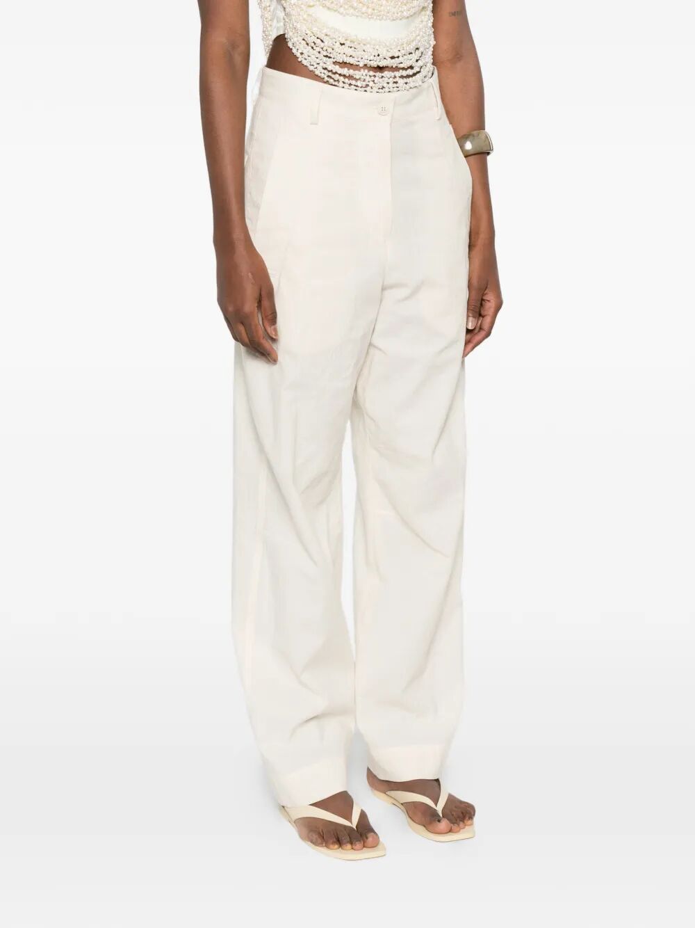 Dries Van Noten Women Pincks Straight-Leg Cotton Poplin Pants DRIES VAN NOTEN