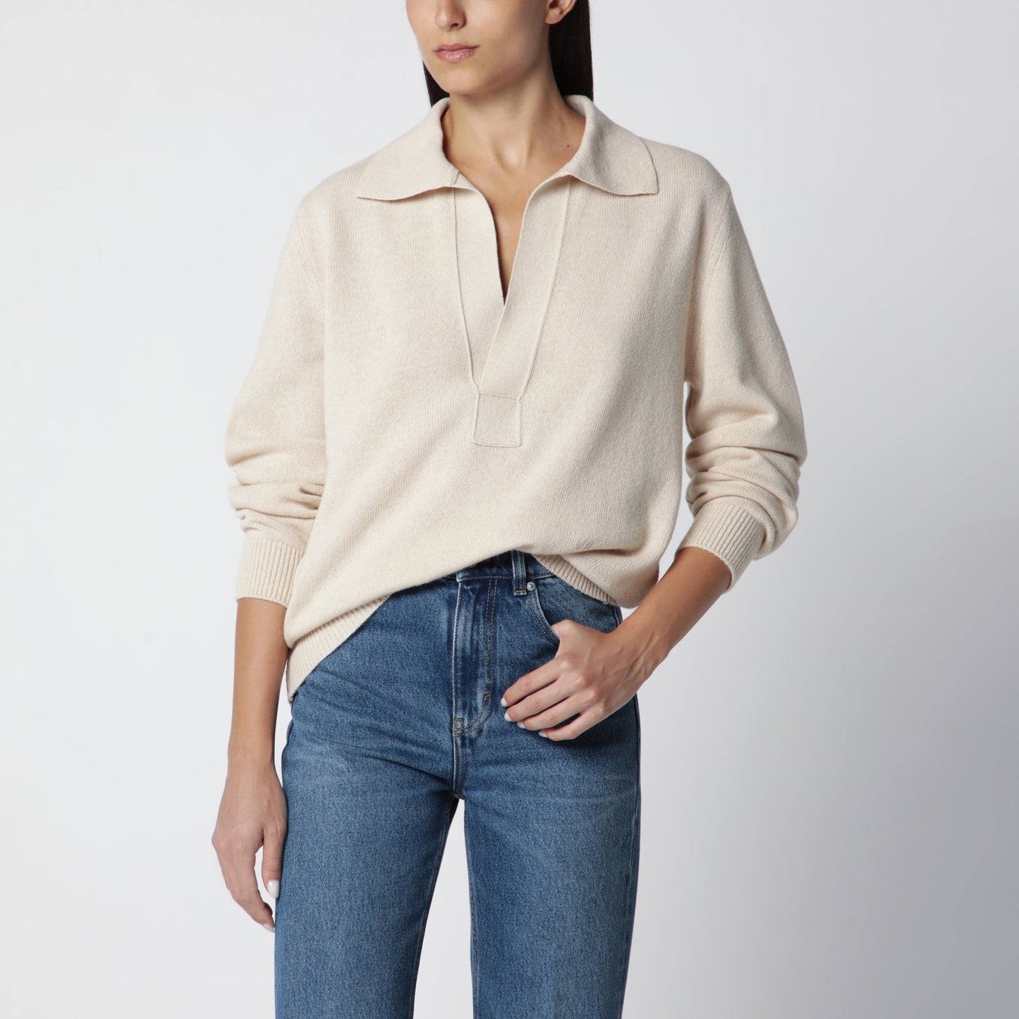 Victoria Beckham Genevieve Sweater In Elderflower Cashmere Blend Women VICTORIA BECKHAM