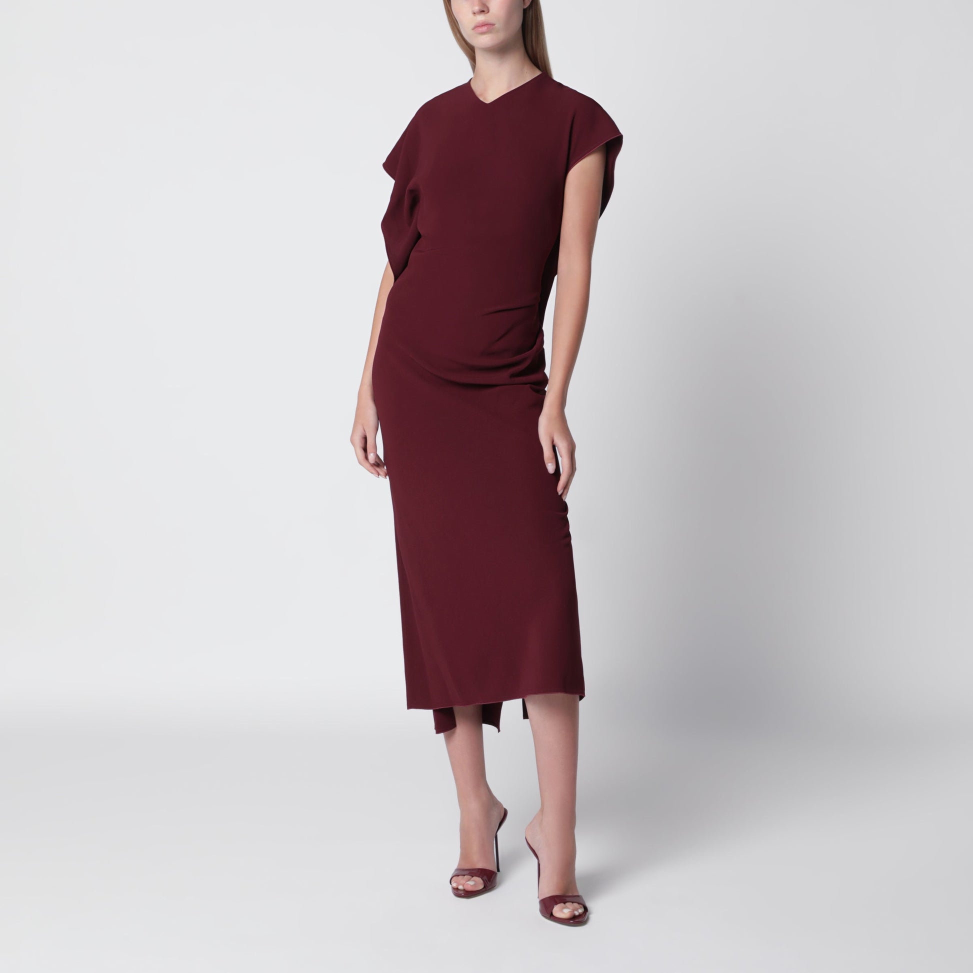 Victoria Beckham Victoria Stretch Cady Ankle-Length Dress In Cinnabar Red Women VICTORIA BECKHAM