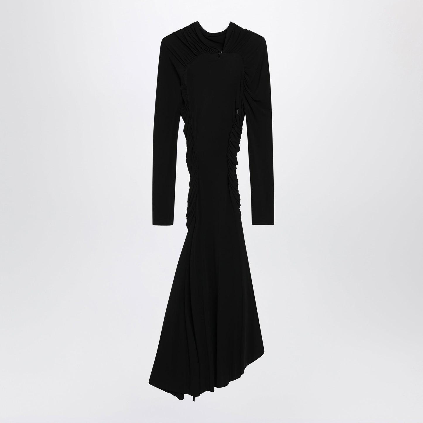 Victoria Beckham Black Midi High-Neck Dress In Viscose Women VICTORIA BECKHAM